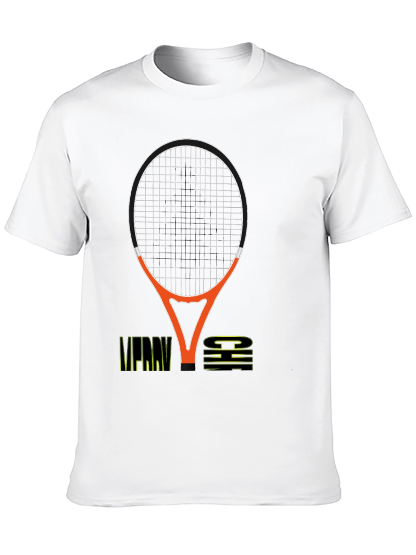 Merry Chi Christmas Tennis Racket Graphic T-Shirt