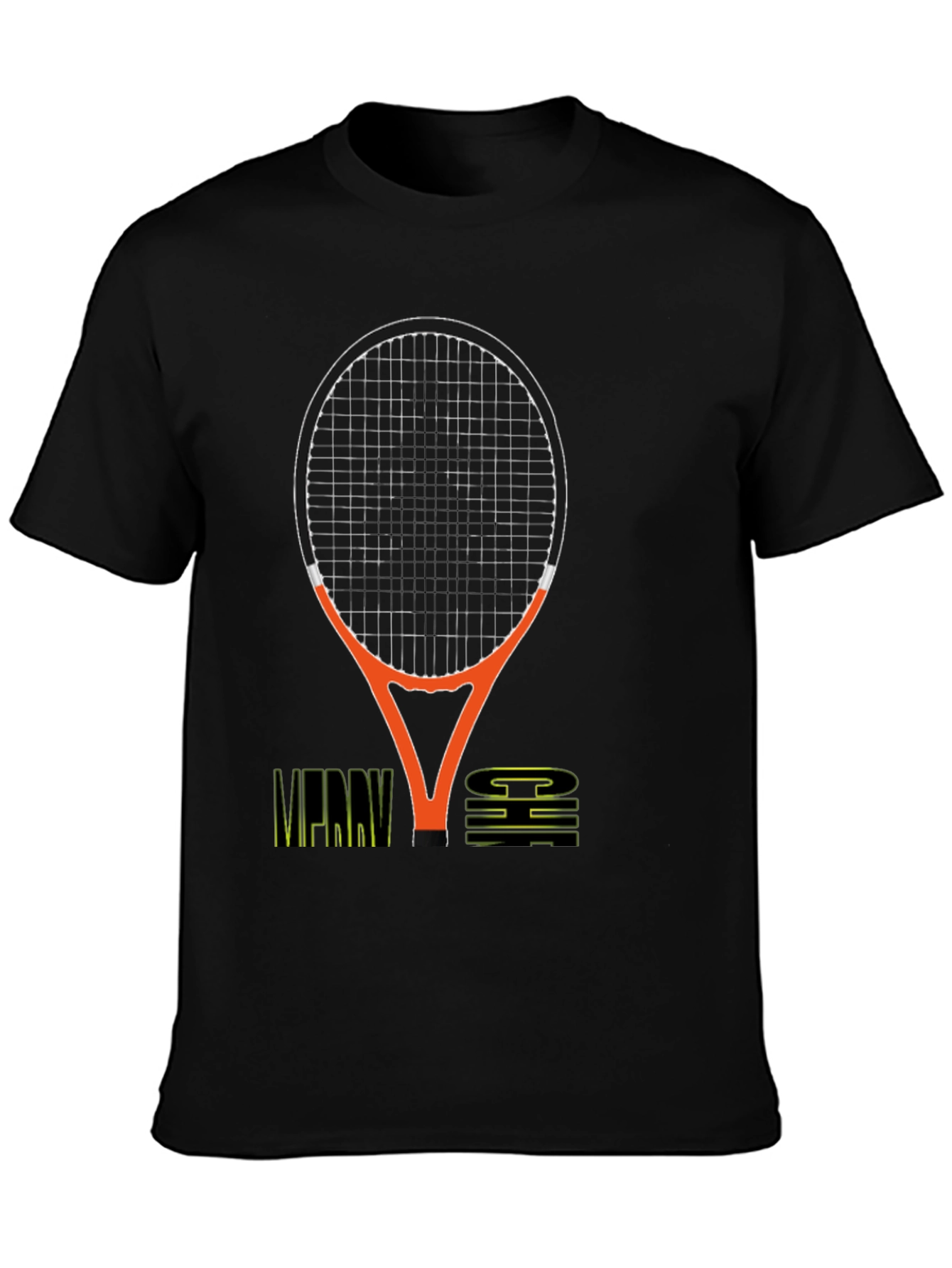 Merry Chi Christmas Tennis Racket Graphic T-Shirt