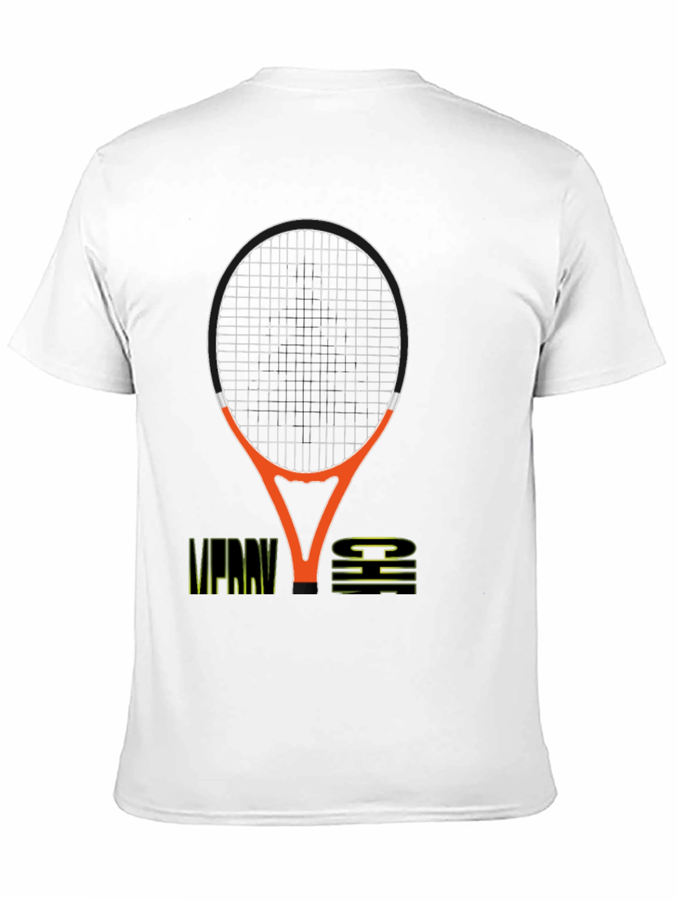 Merry Chi Christmas Tennis Racket Graphic T-Shirt