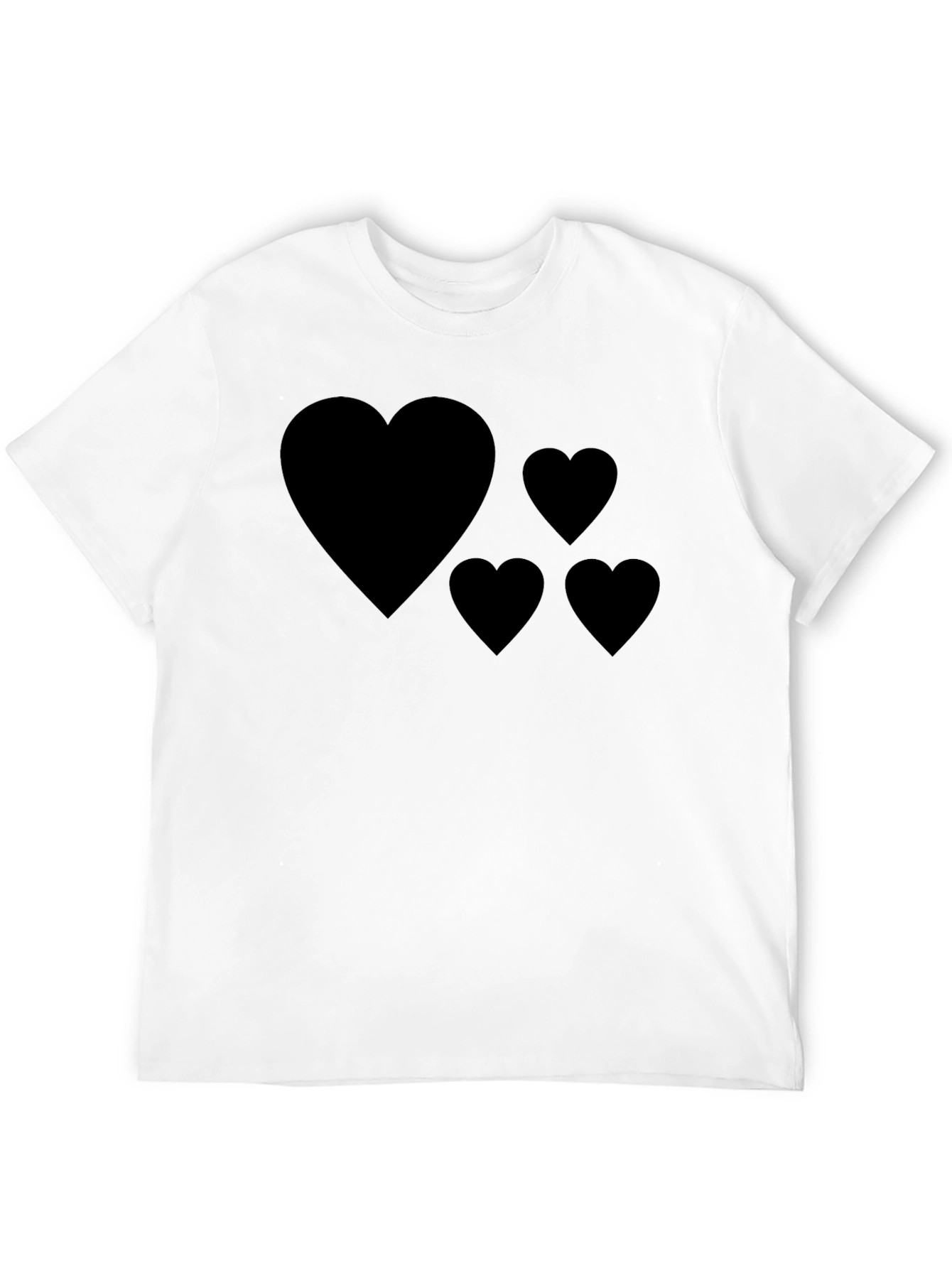 Mens Black T-Shirt with Heart Graphic