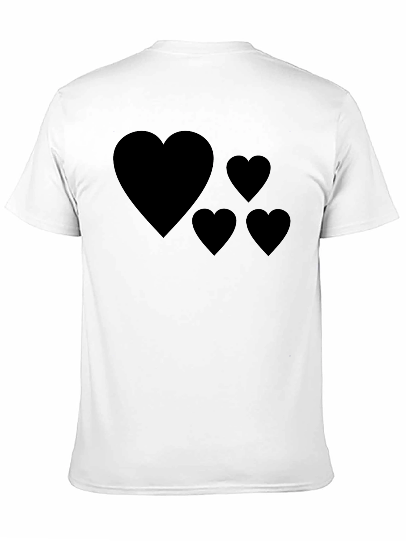 Mens Black T-Shirt with Heart Graphic