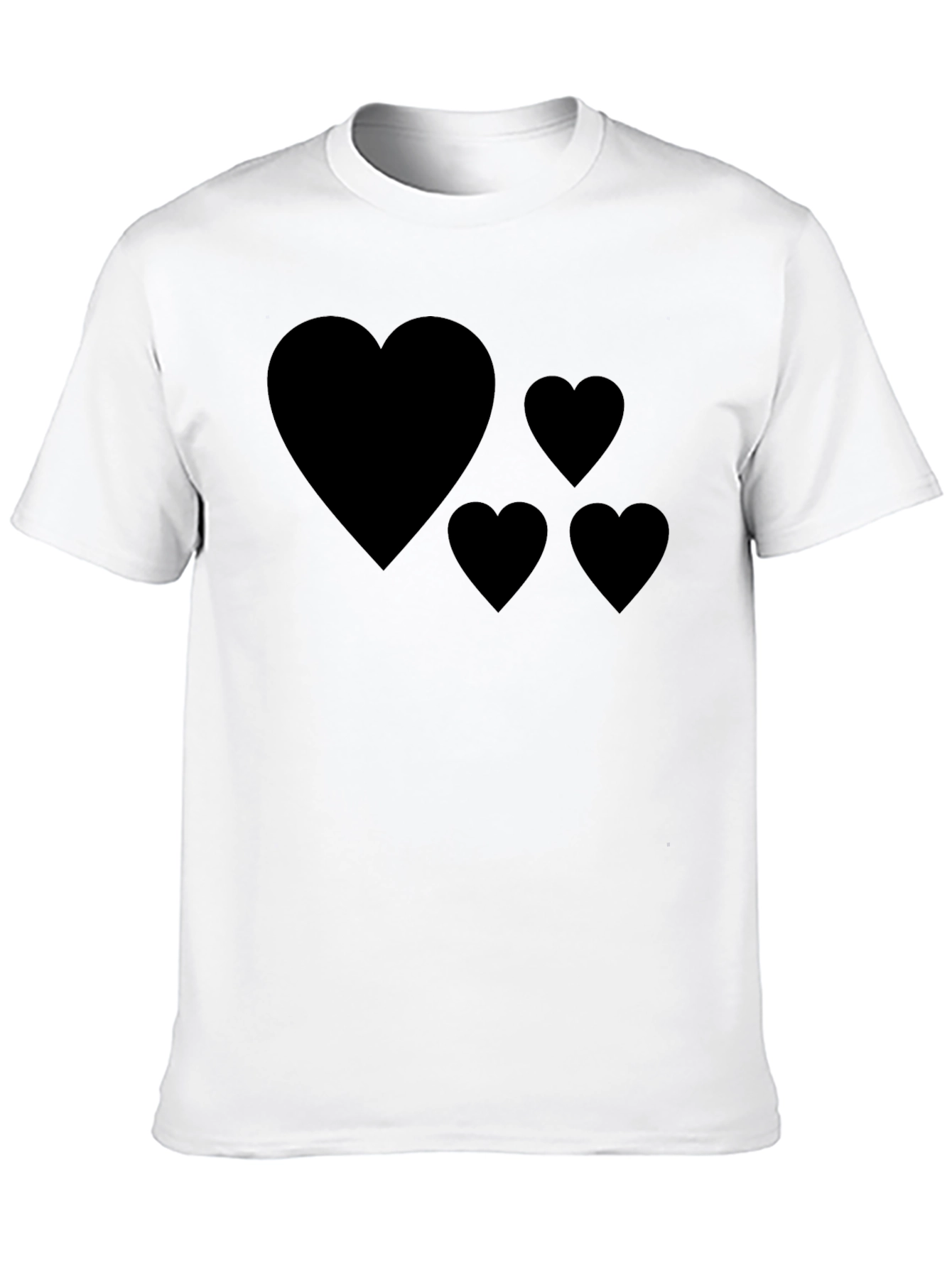 Mens Black T-Shirt with Heart Graphic