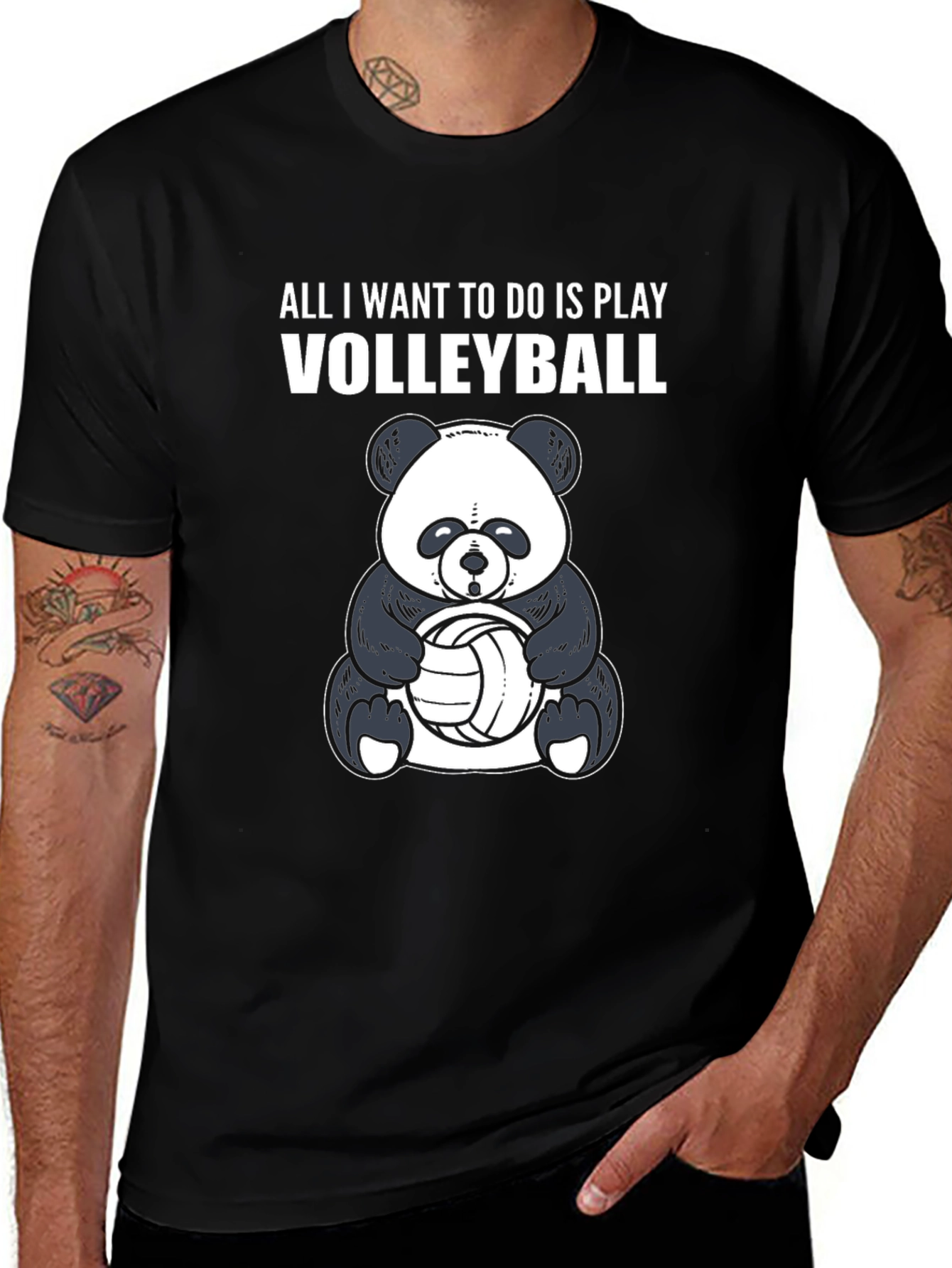 Panda Volleyball T-Shirt - Play Volleyball!