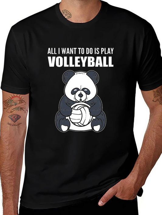 Panda Volleyball T-Shirt - Play Volleyball!