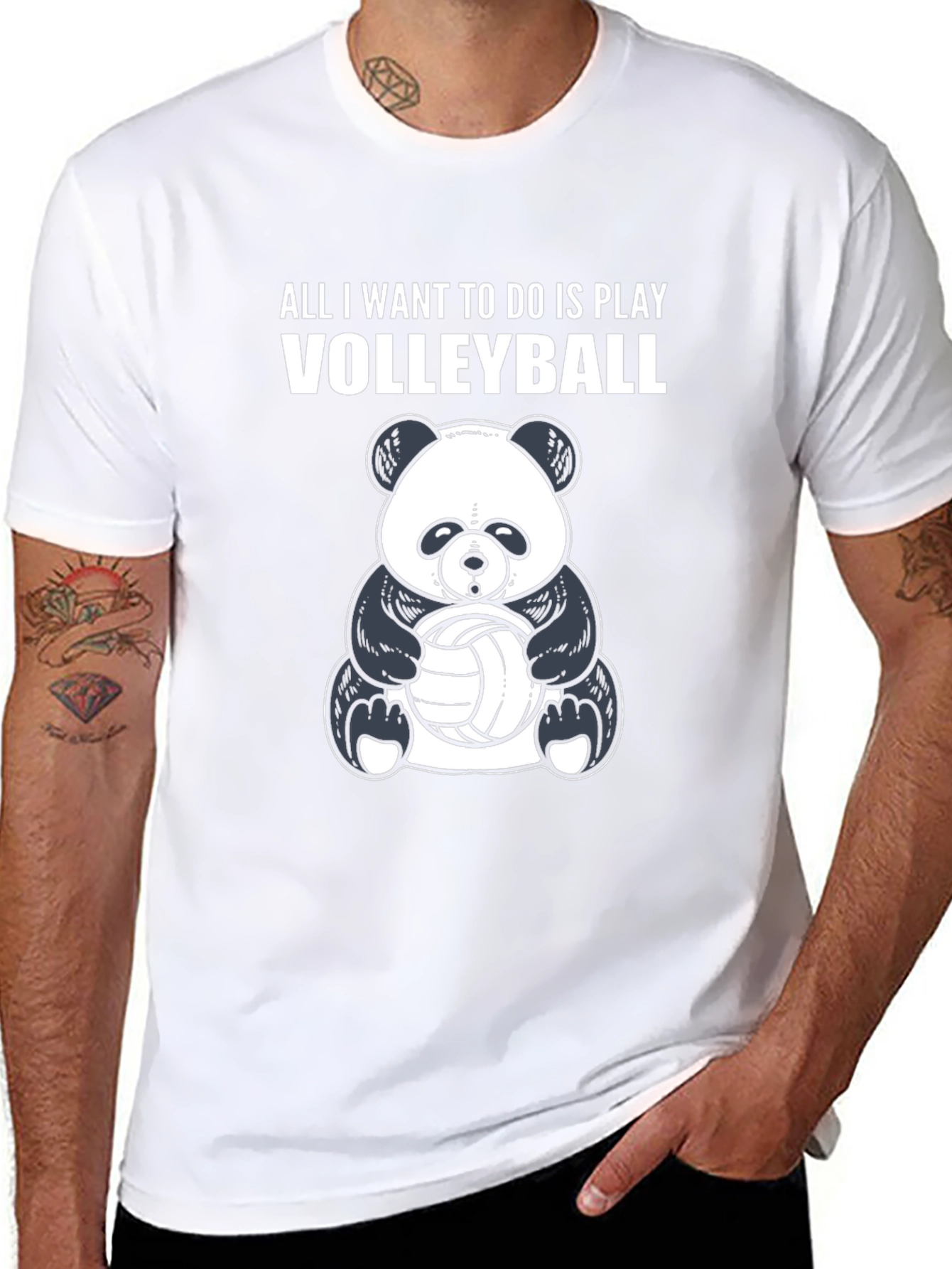 Panda Volleyball T-Shirt - Play Volleyball!