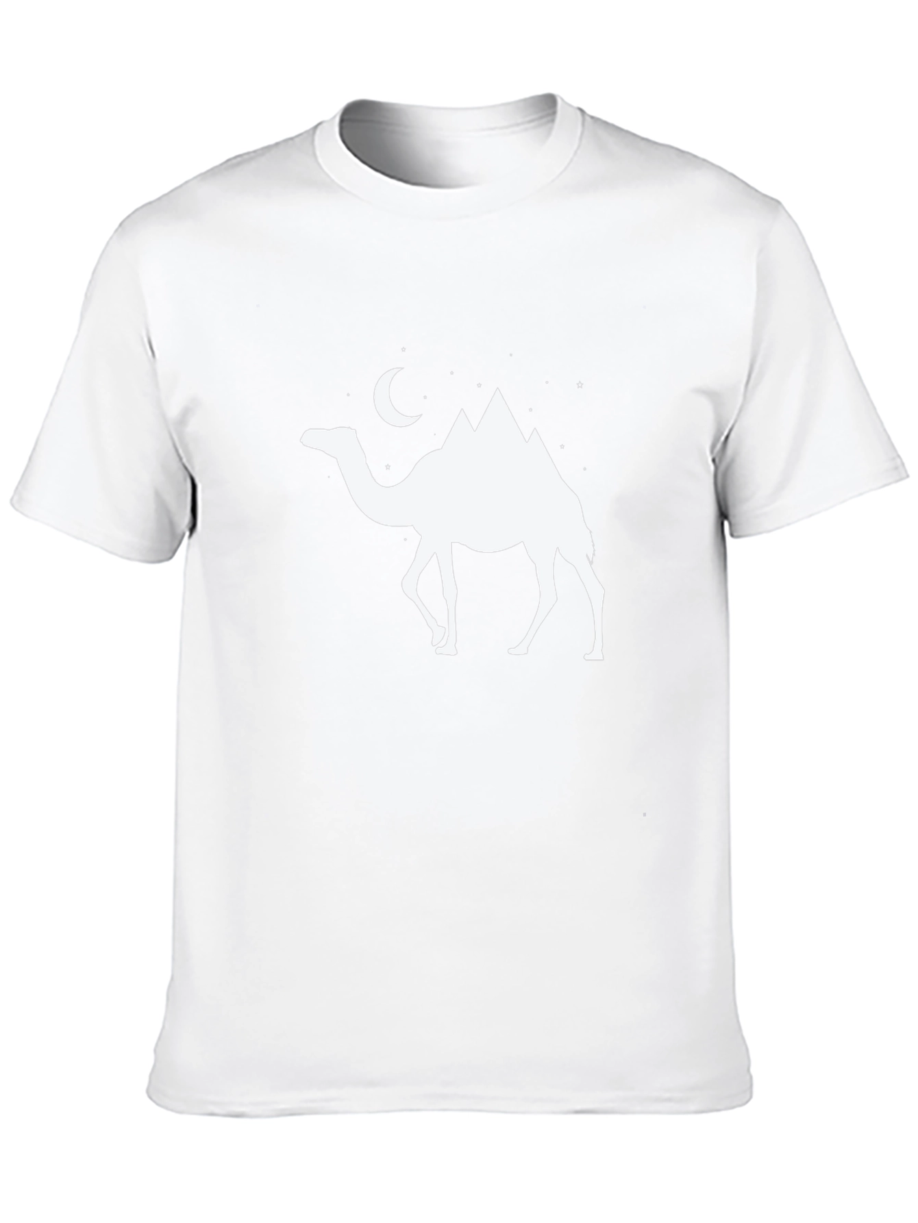 Camel Moon Desert T-Shirt - Black Cotton Tee