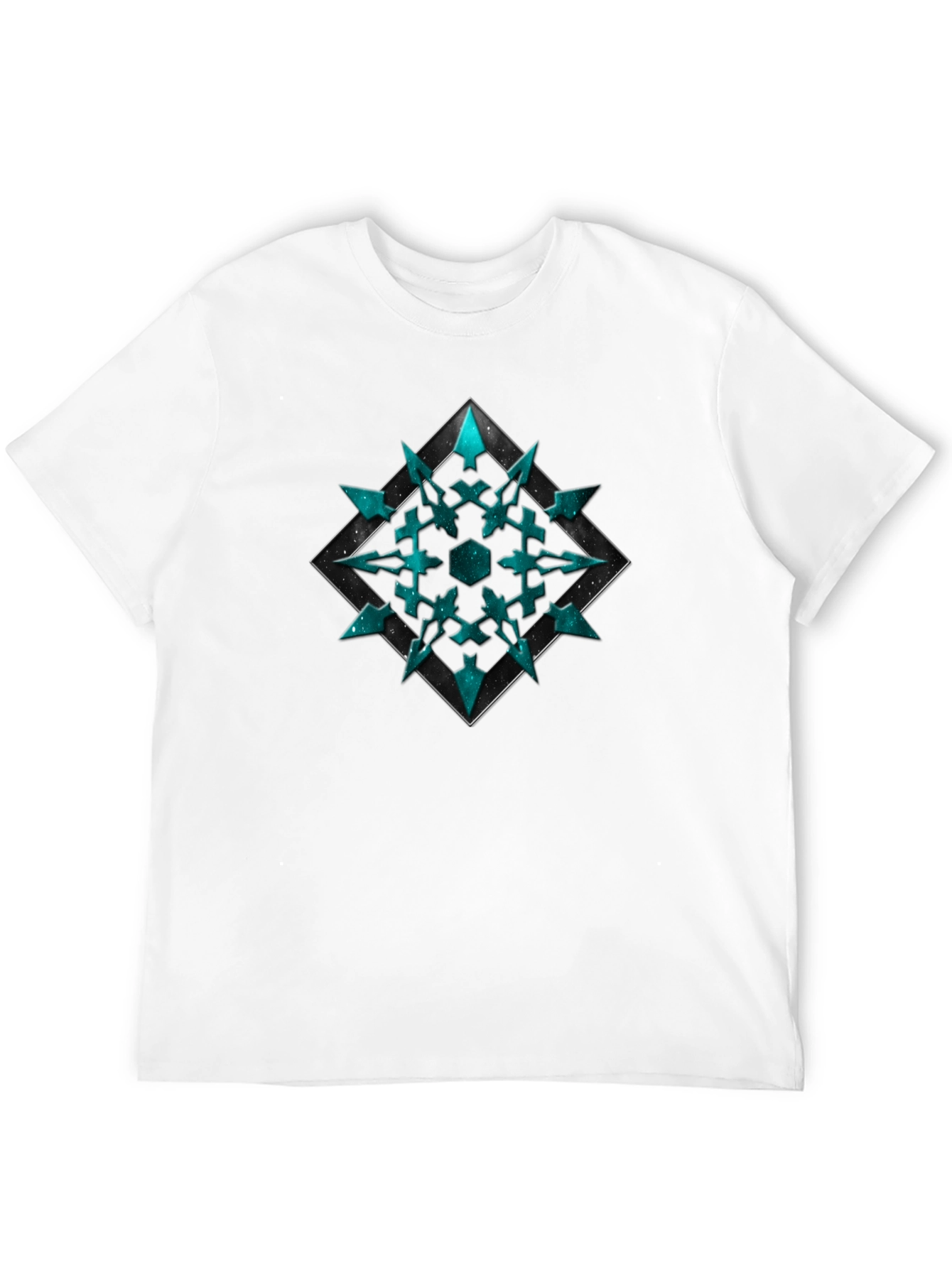Geometric Teal Snowflake T-Shirt