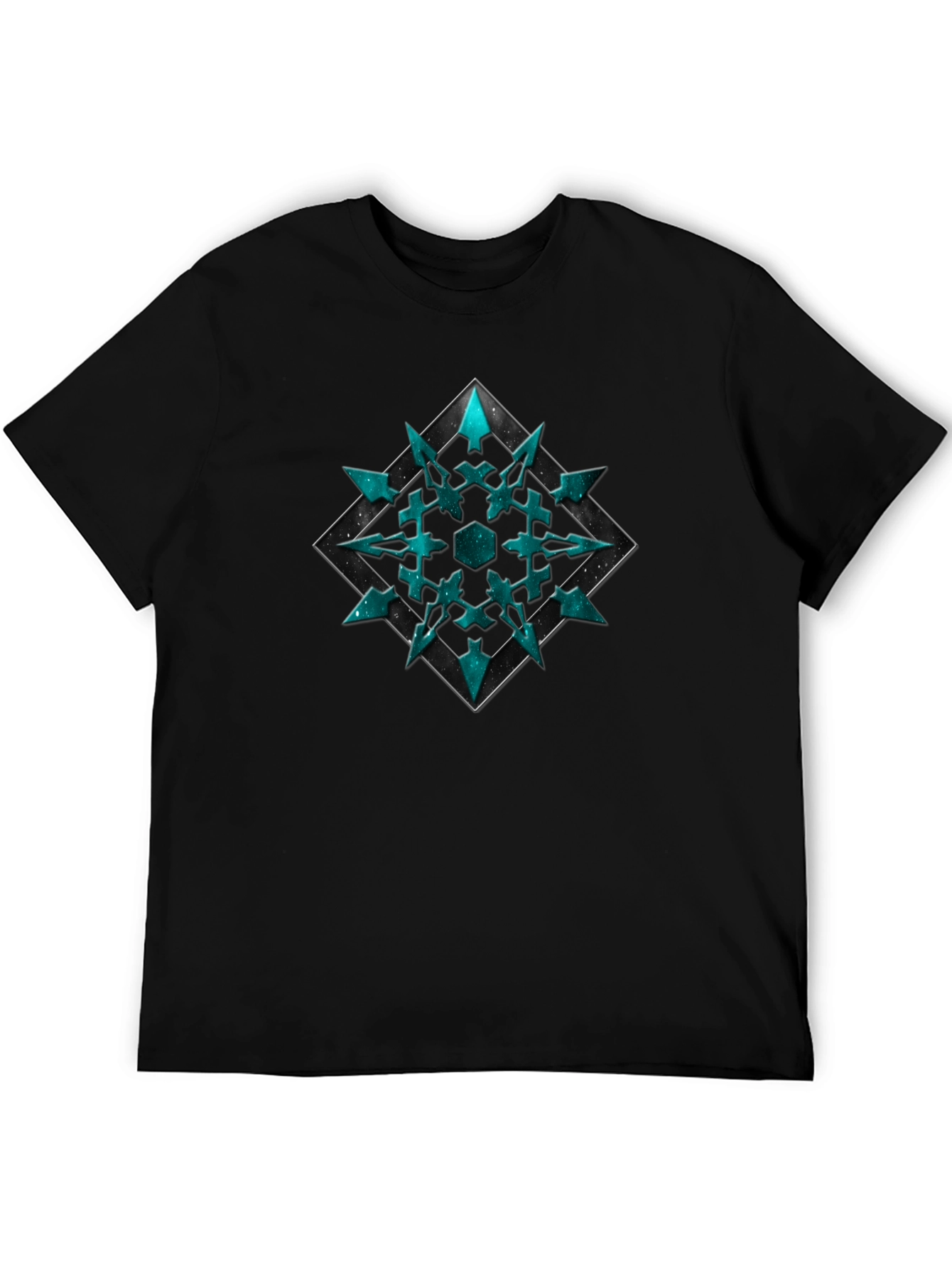 Geometric Teal Snowflake T-Shirt