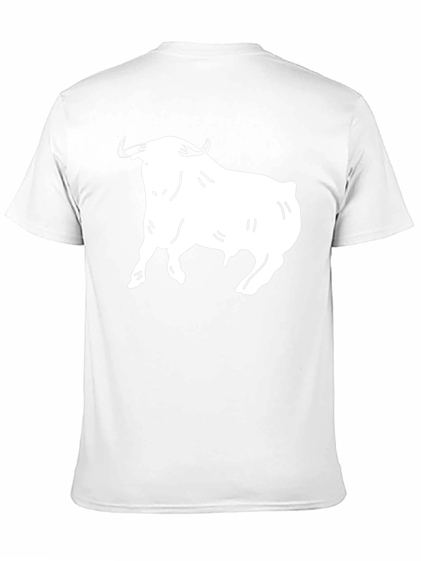 Black T-Shirt with White Bull Graphic