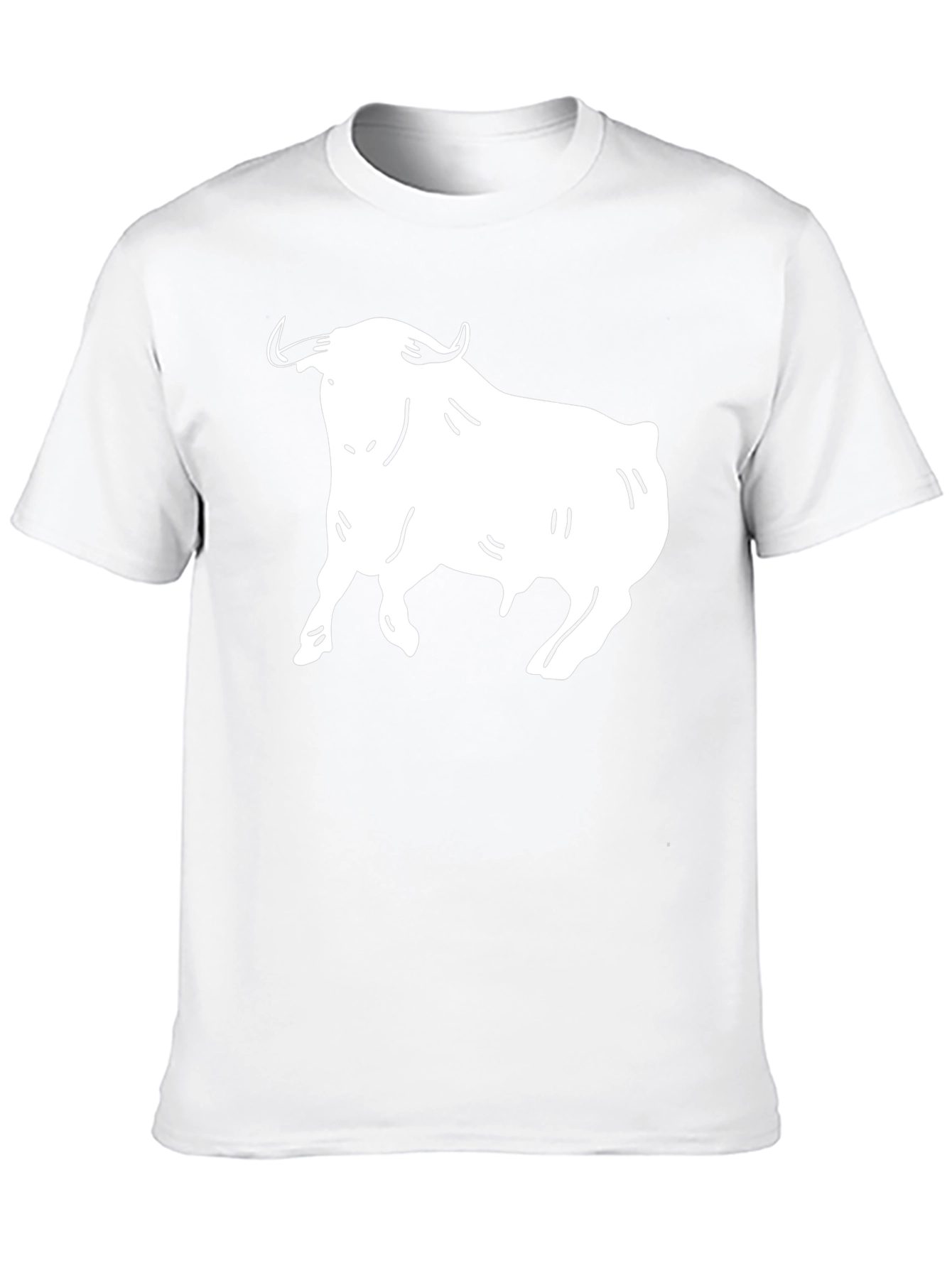 Black T-Shirt with White Bull Graphic