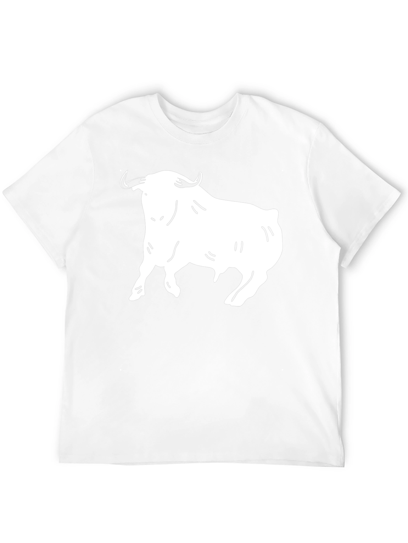 Black T-Shirt with White Bull Graphic