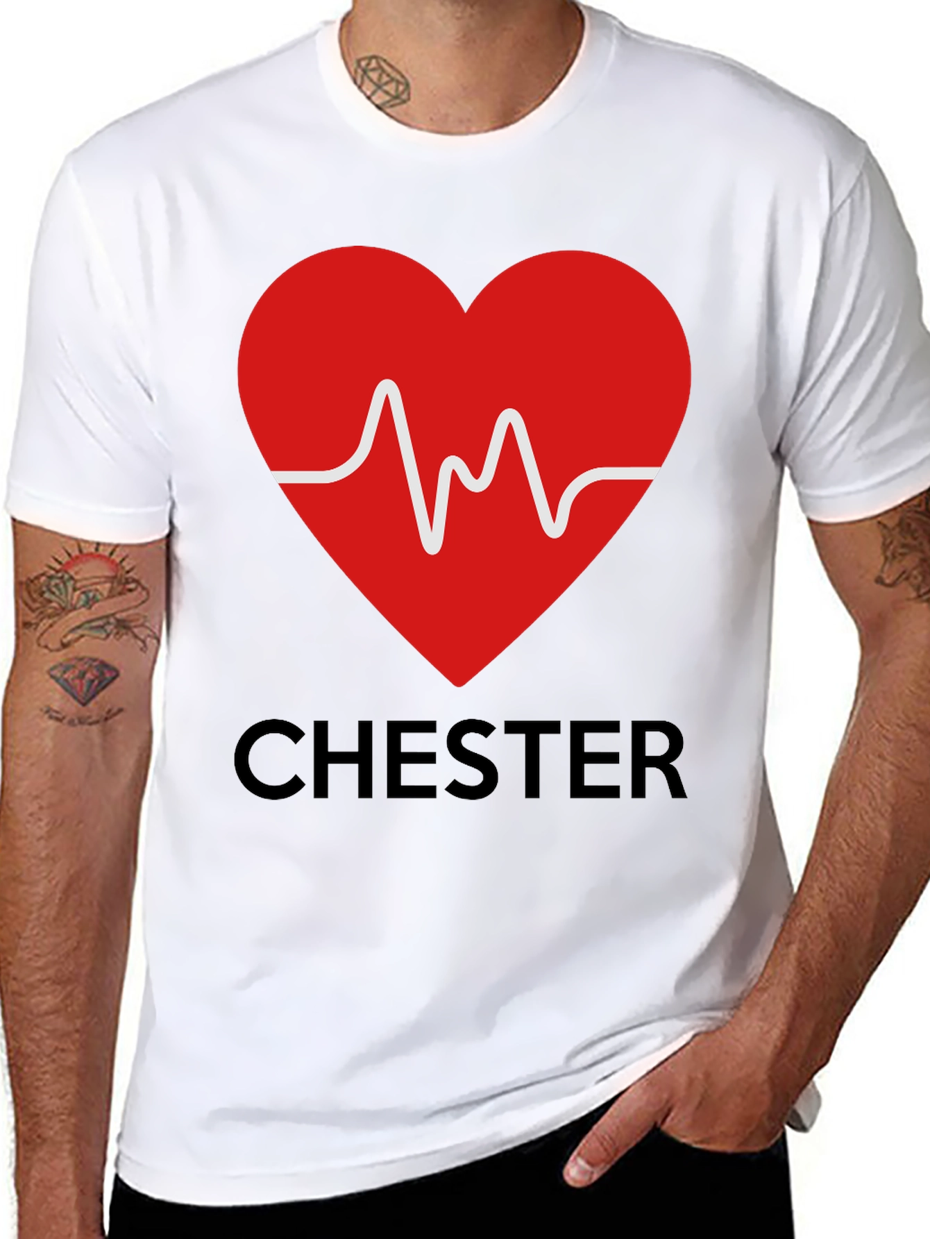 Chester Heartbeat Graphic Tee - Stylish & Unique