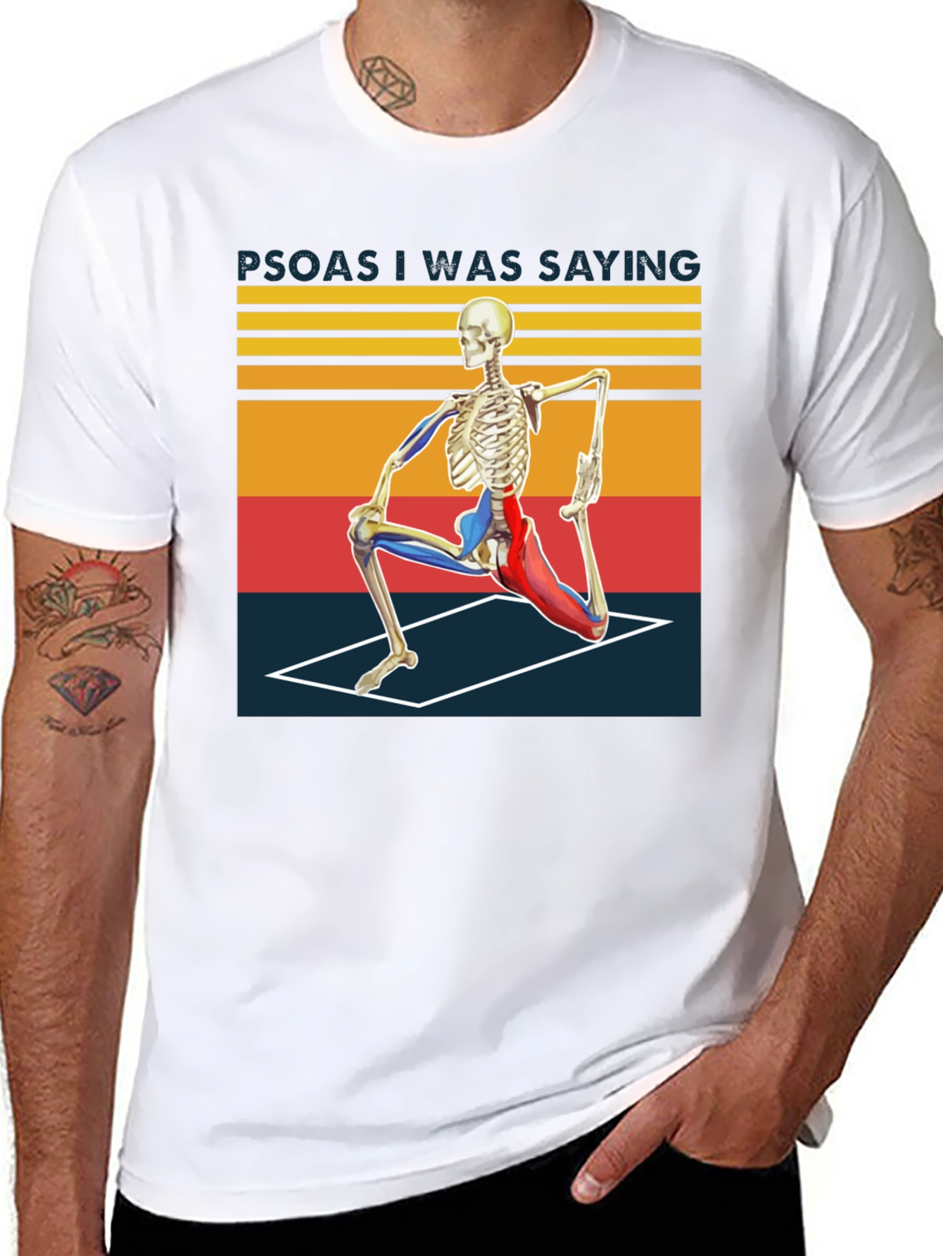 Psoas I Was Saying Yoga Skeleton T-Shirt