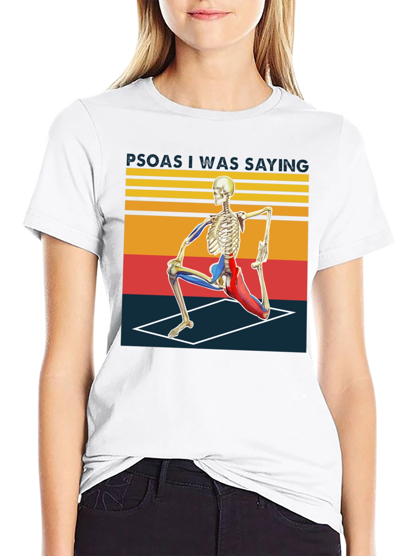 Psoas I Was Saying Yoga Skeleton T-Shirt