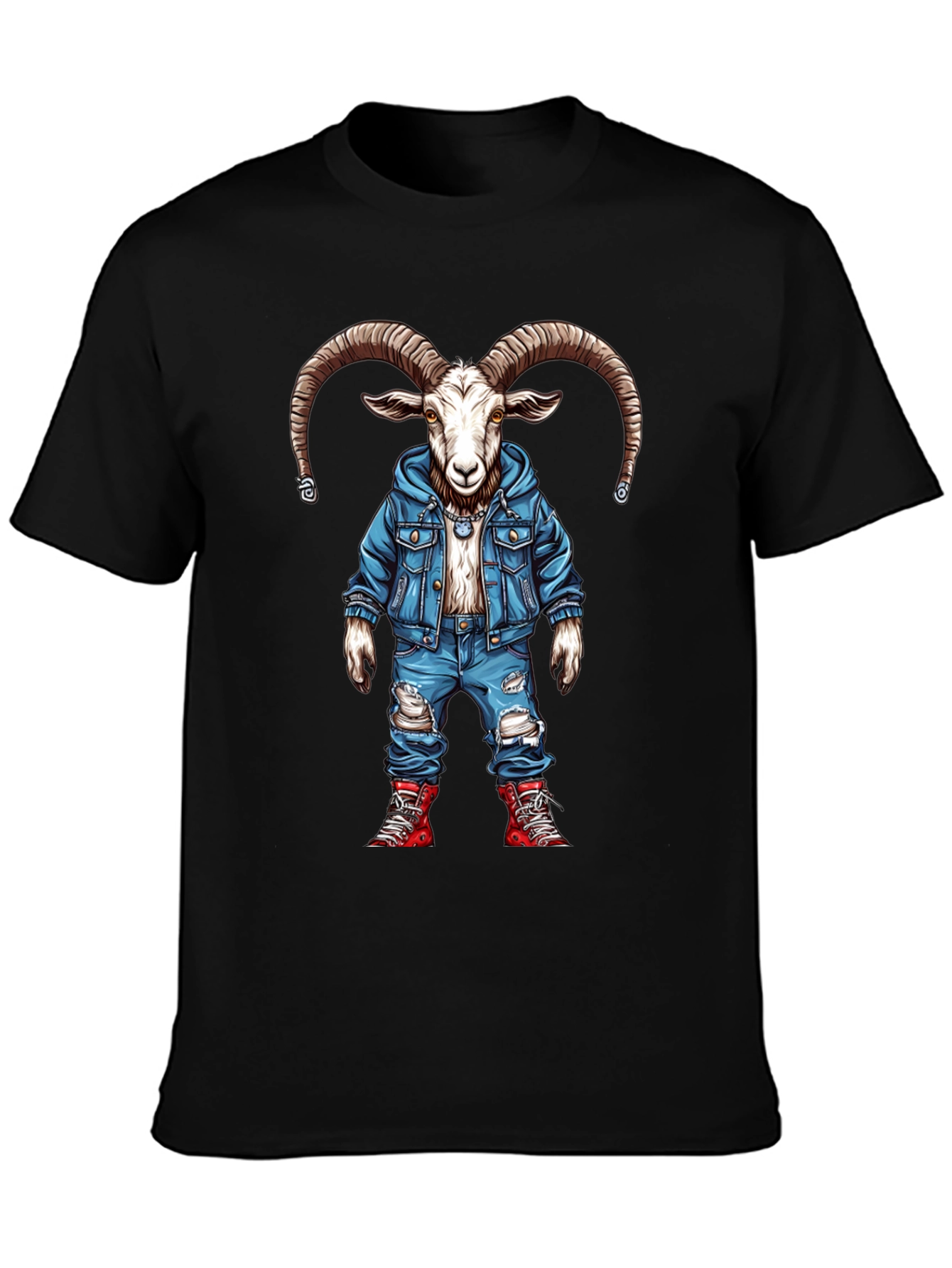 Goat Denim Graphic Tee - Urban Style