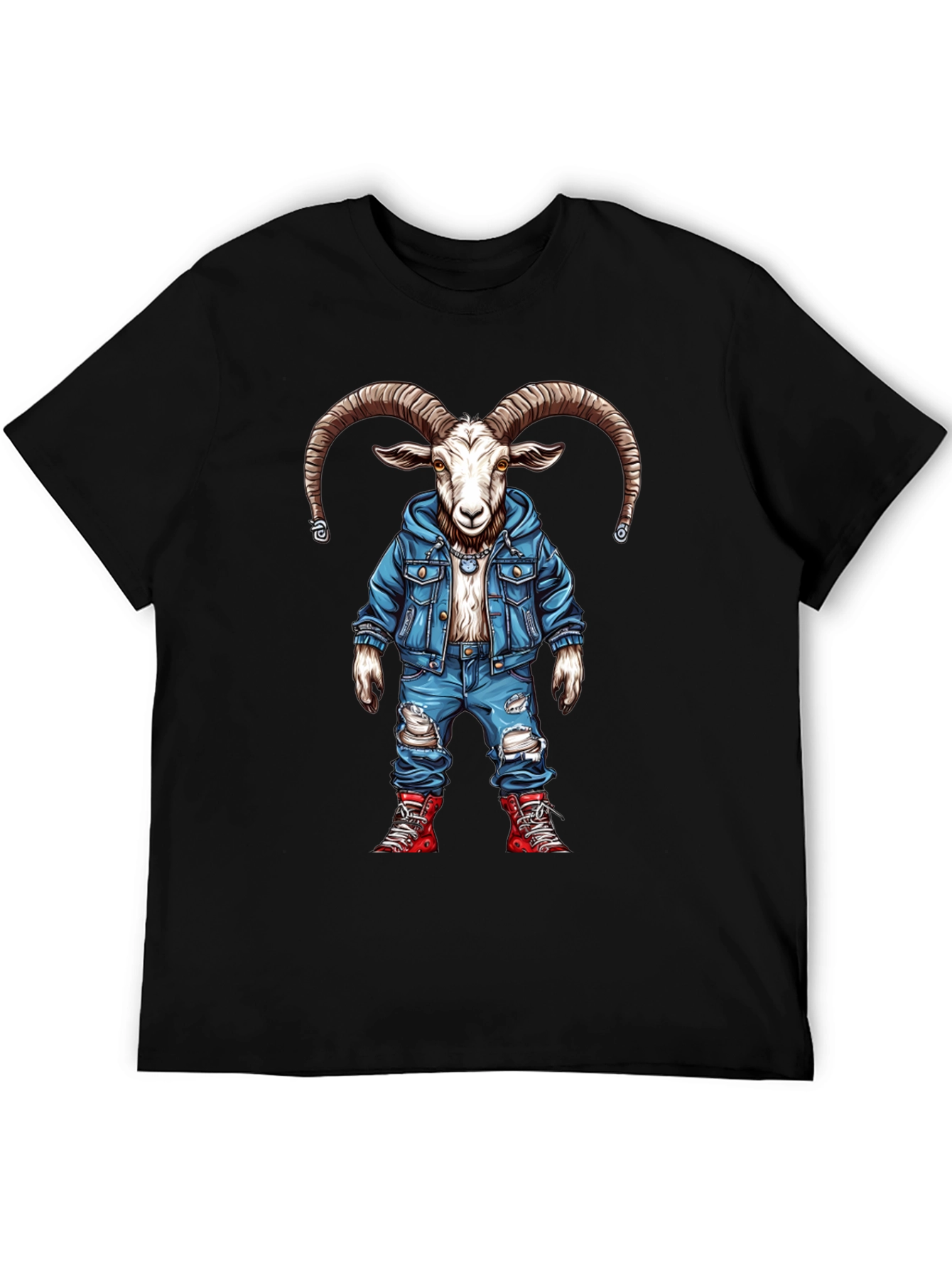 Goat Denim Graphic Tee - Urban Style