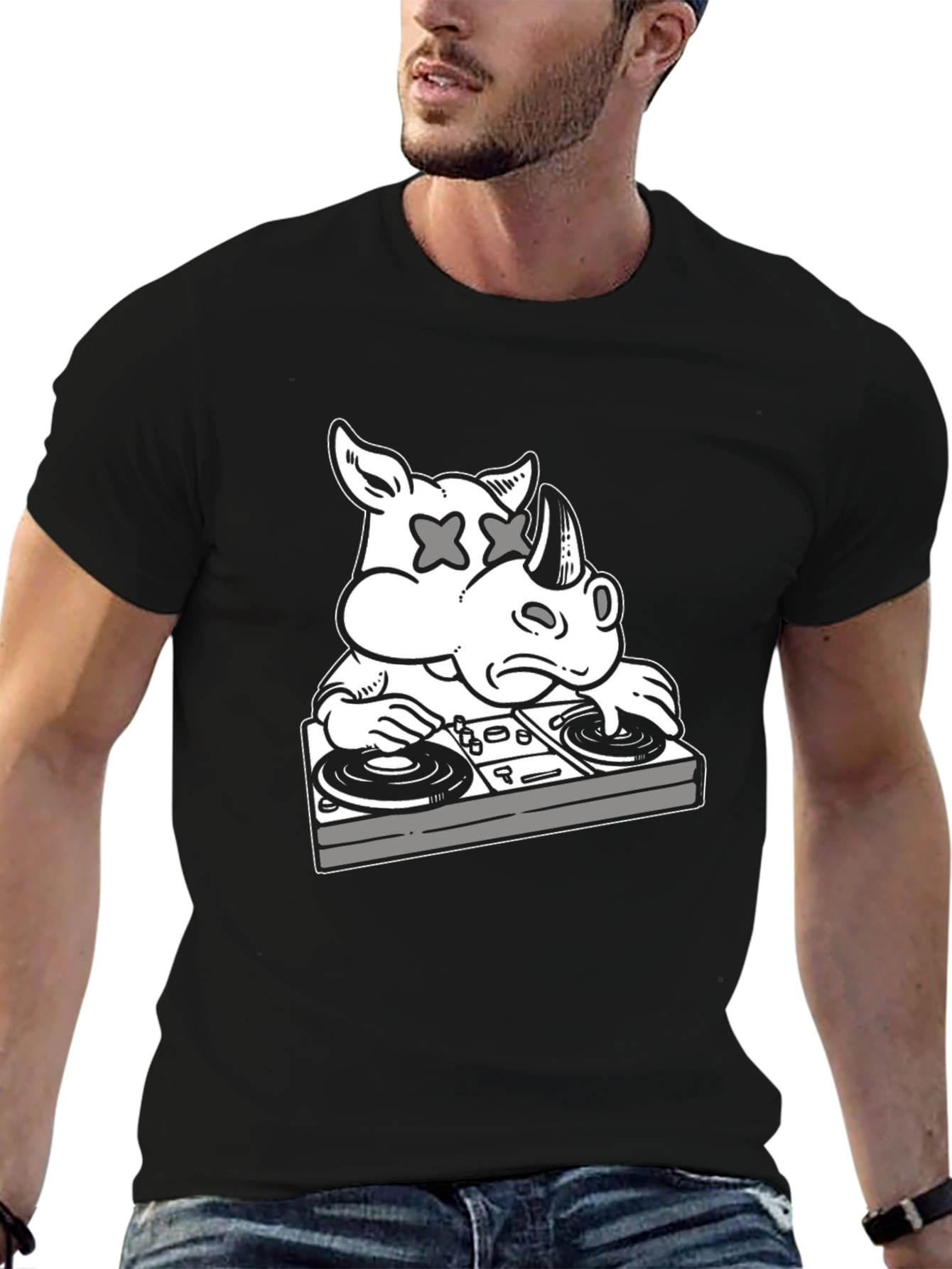 DJ Rhino Graphic T-Shirt - Black