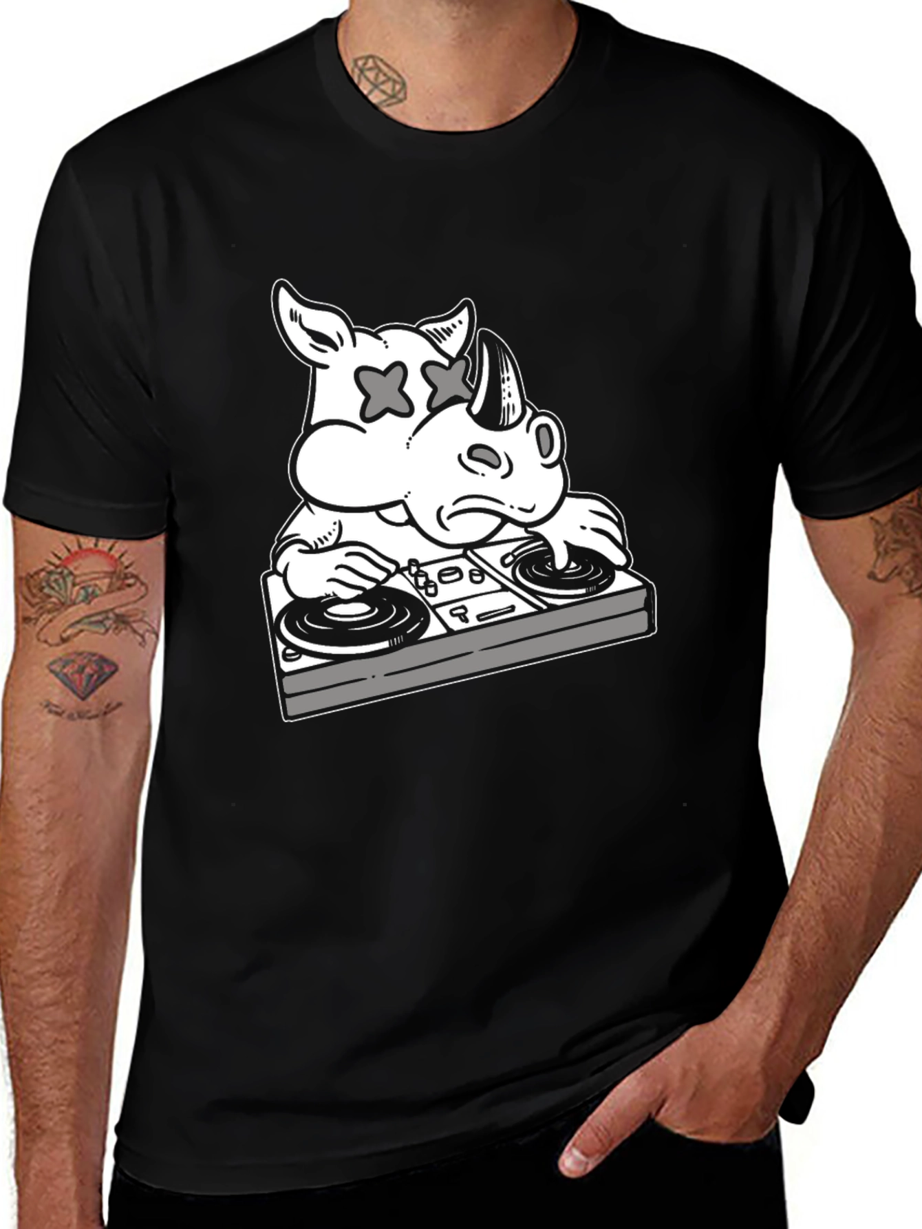 DJ Rhino Graphic T-Shirt - Black