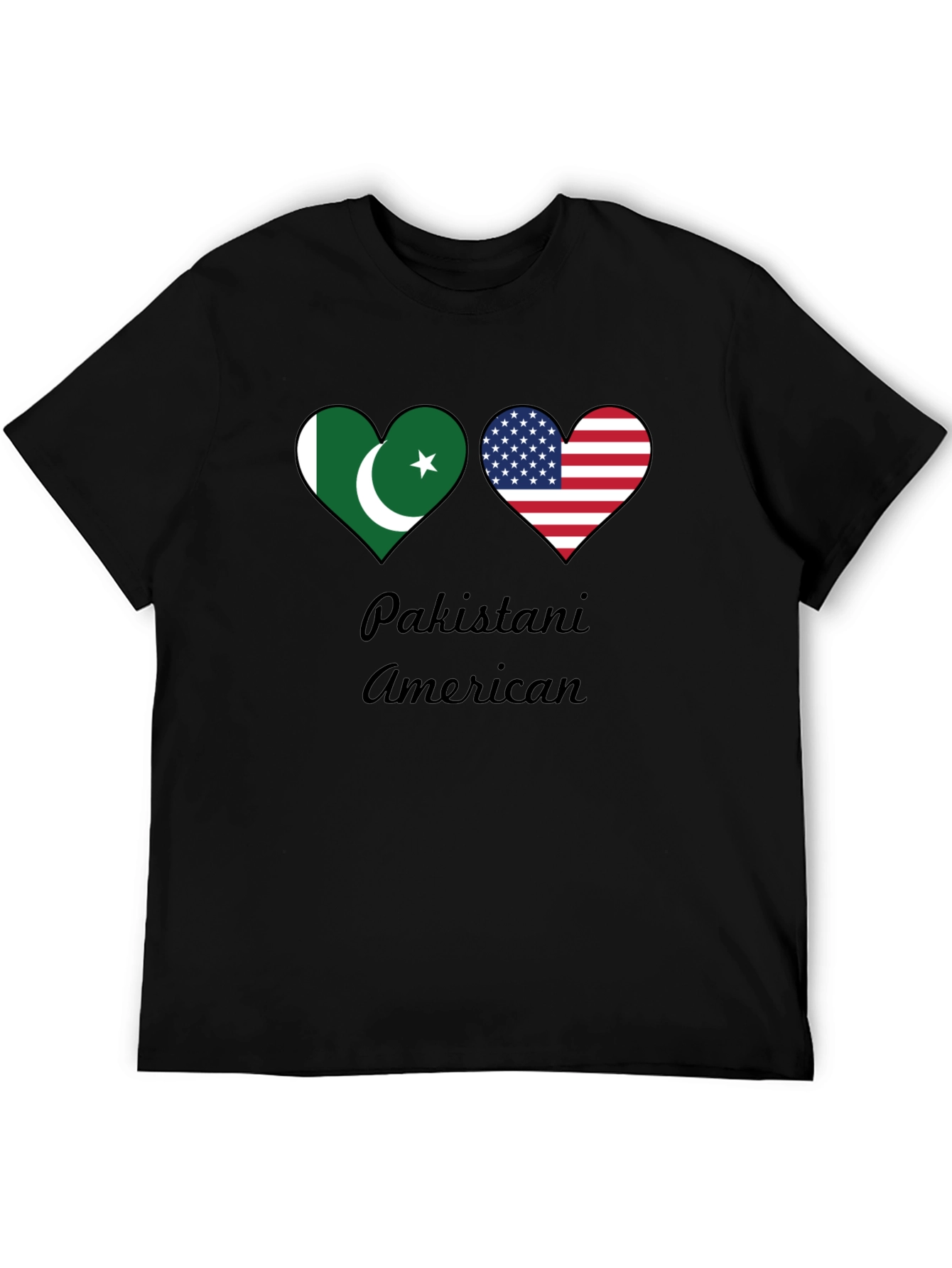 Pakistani American Pride T-Shirt: Heart Flags