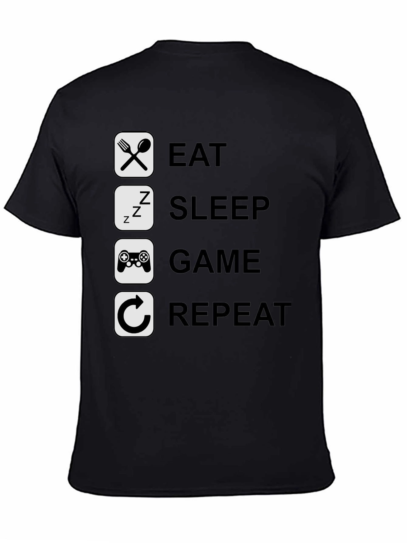 Eat Sleep Game Repeat Graphic Tee - Gamer T-Shirt