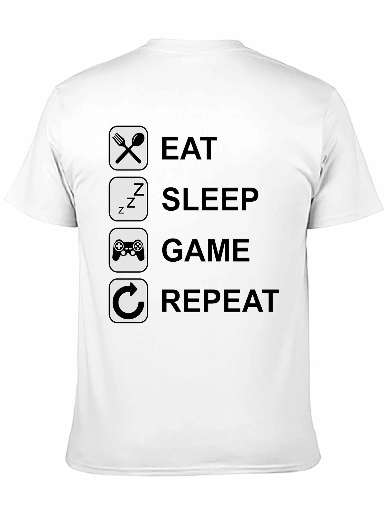 Eat Sleep Game Repeat Graphic Tee - Gamer T-Shirt