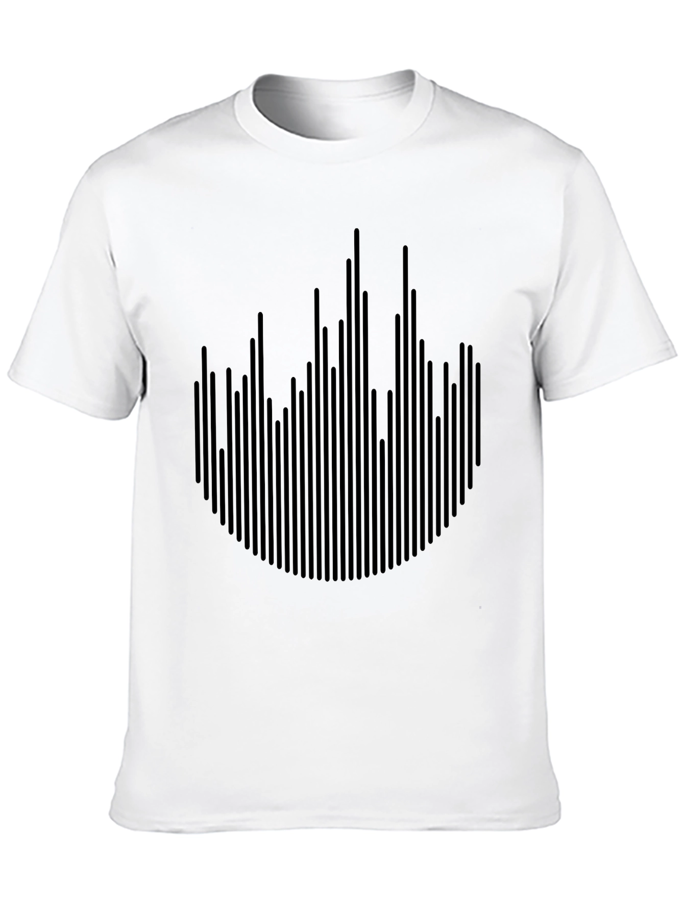 Modern Black Graphic Tee - Abstract Soundwave Design