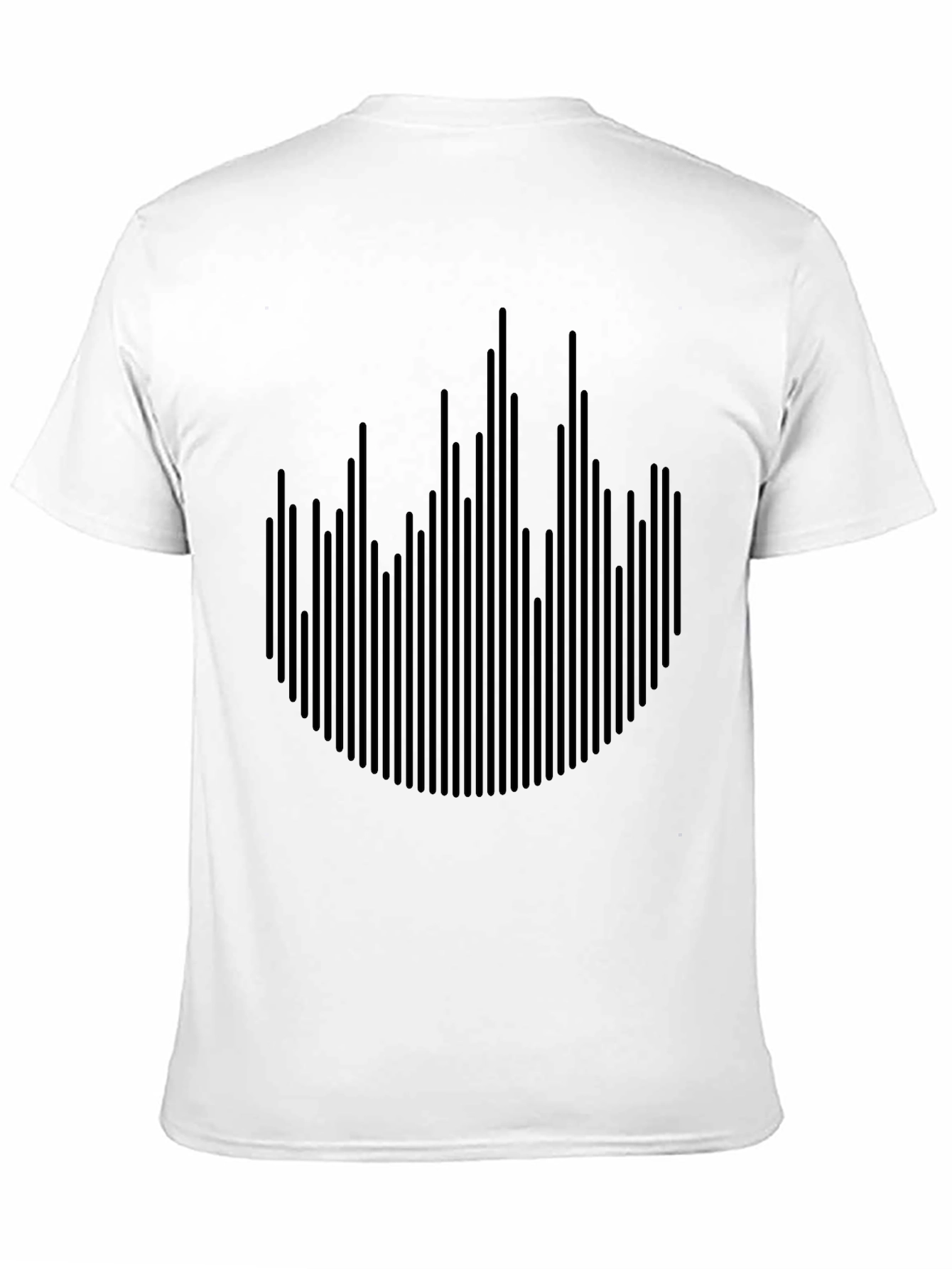 Modern Black Graphic Tee - Abstract Soundwave Design