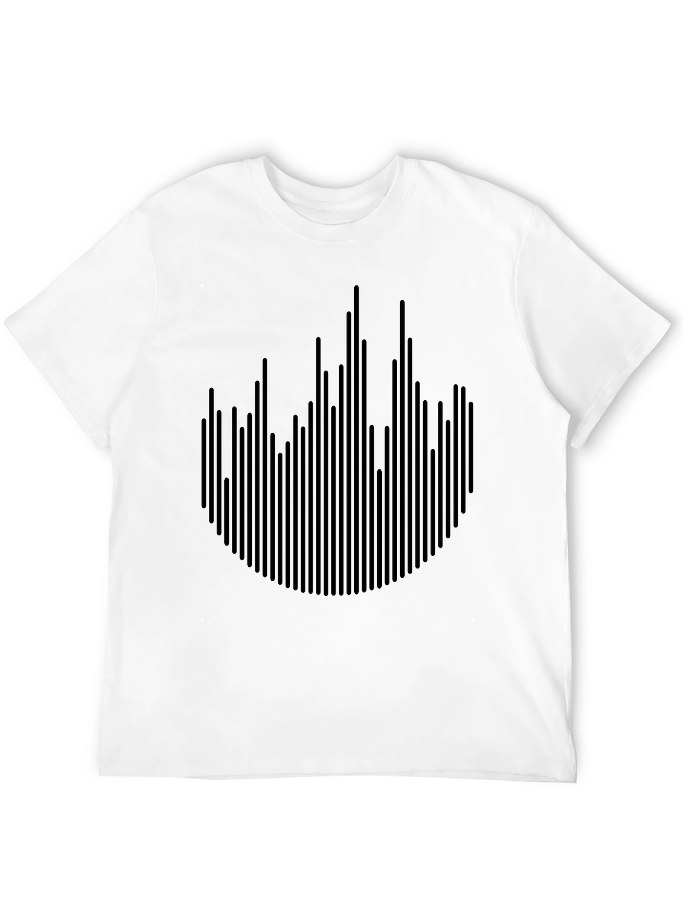 Modern Black Graphic Tee - Abstract Soundwave Design