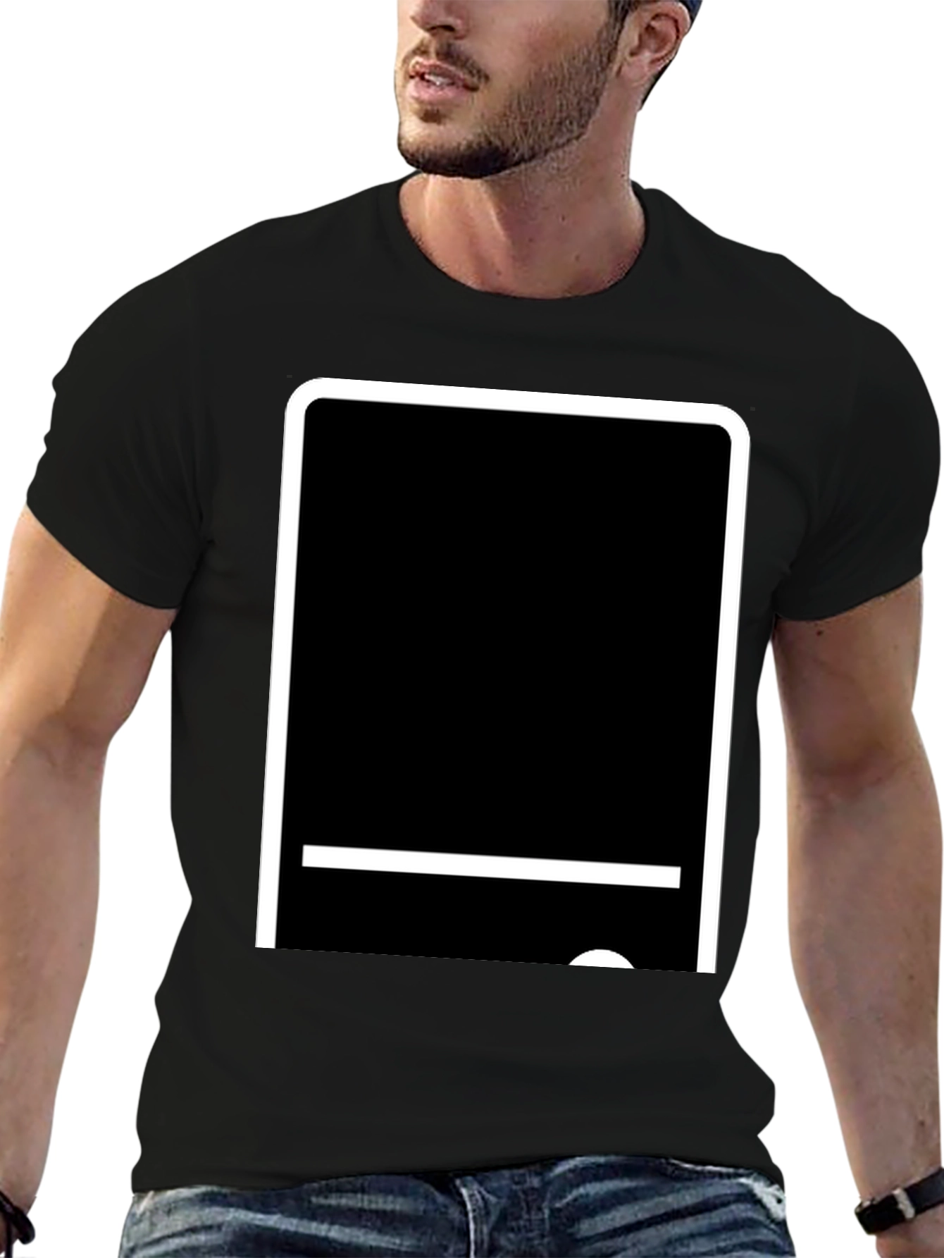 Modern Tech Tablet Graphic T-Shirt - Black