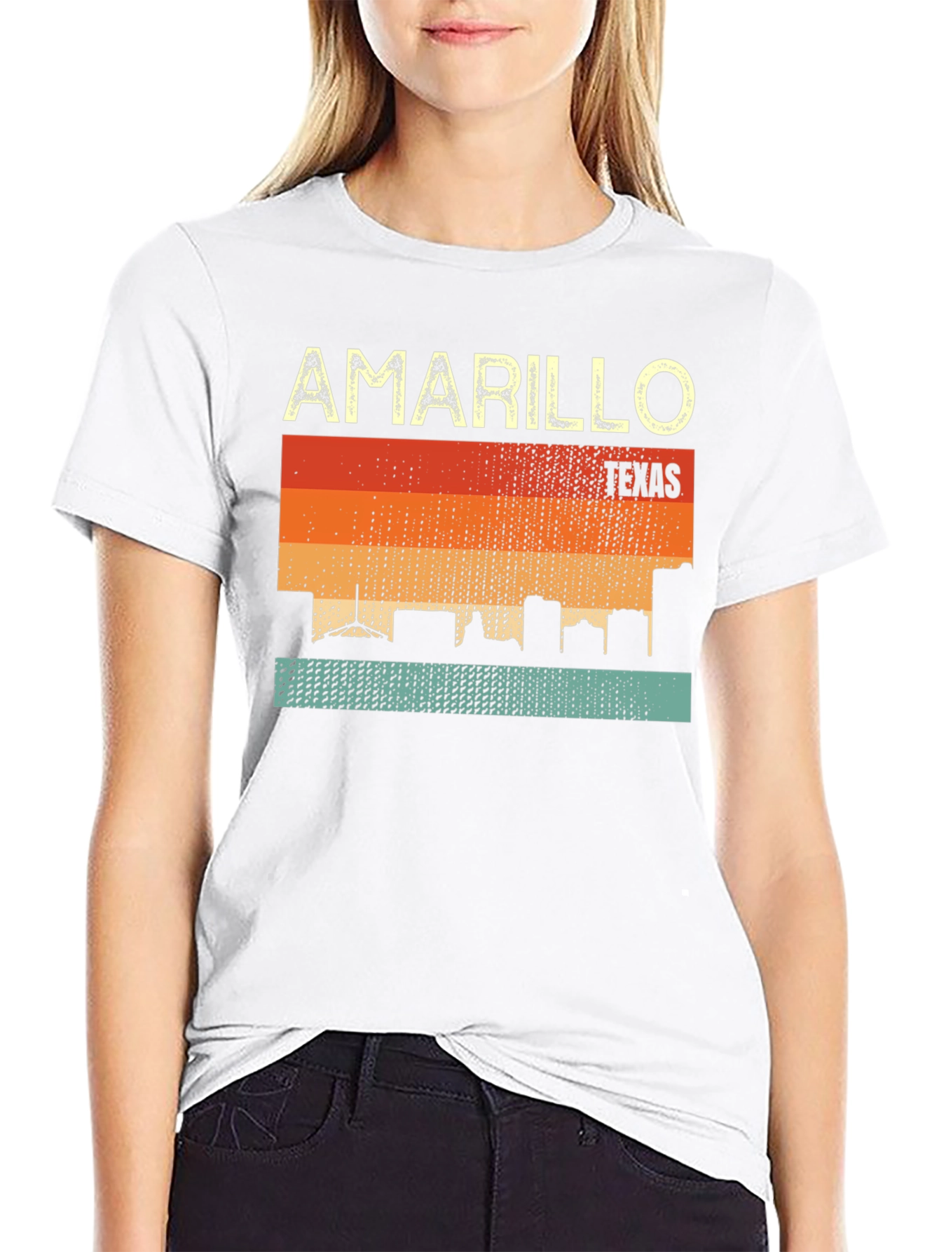 Amarillo Texas Skyline Retro T-Shirt