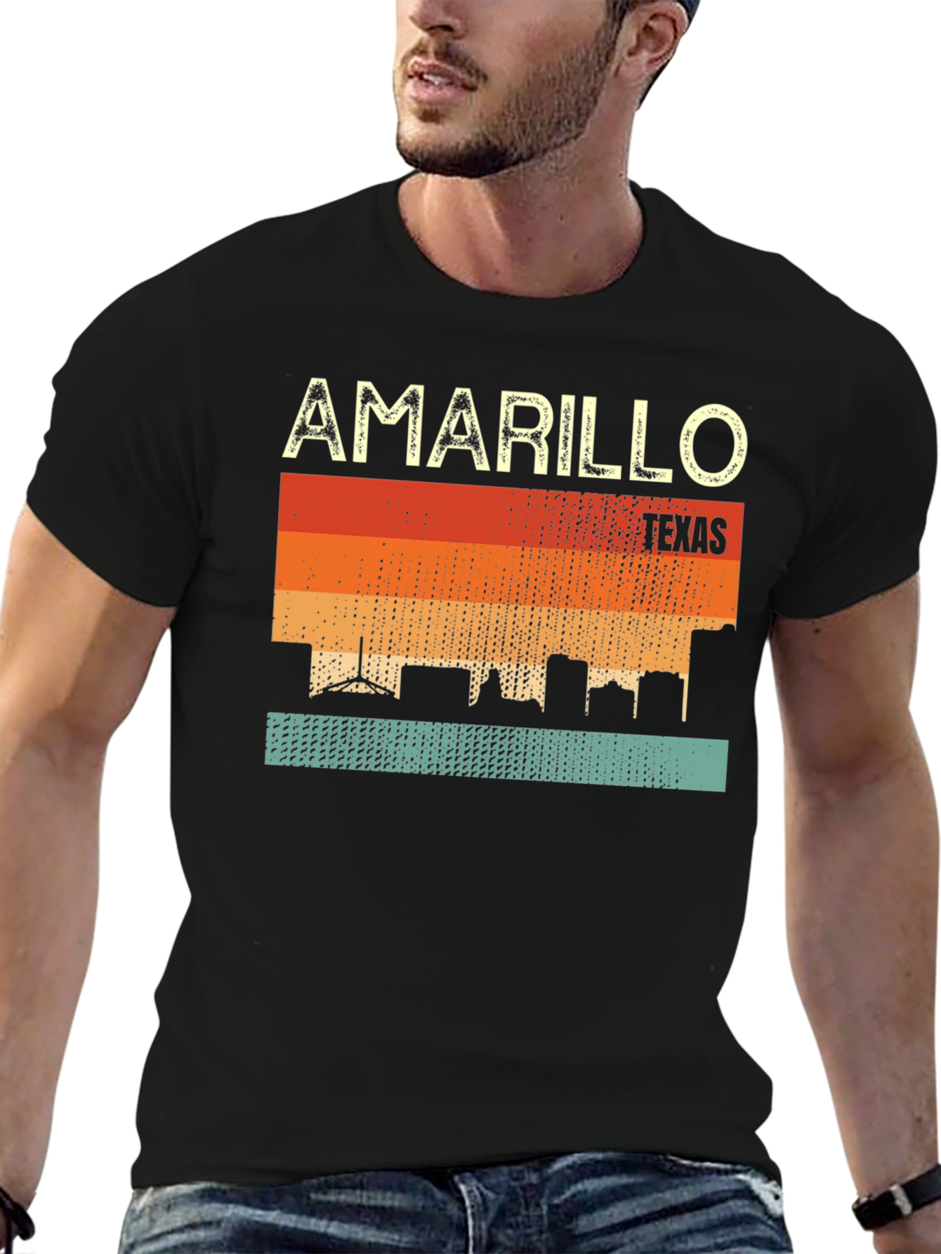Amarillo Texas Skyline Retro T-Shirt