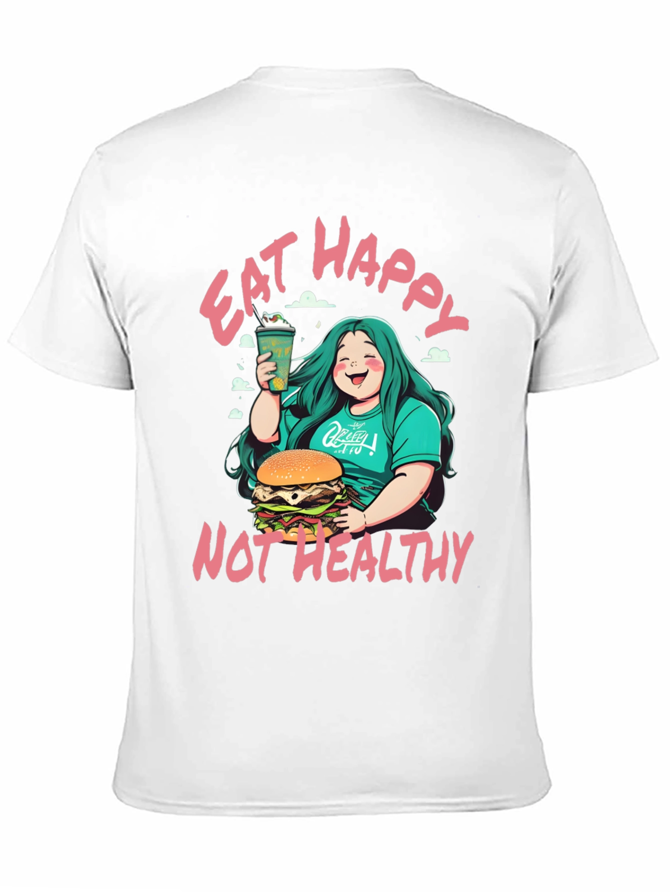 Eat Happy Not Healthy T-Shirt - Bold Graphic Tee