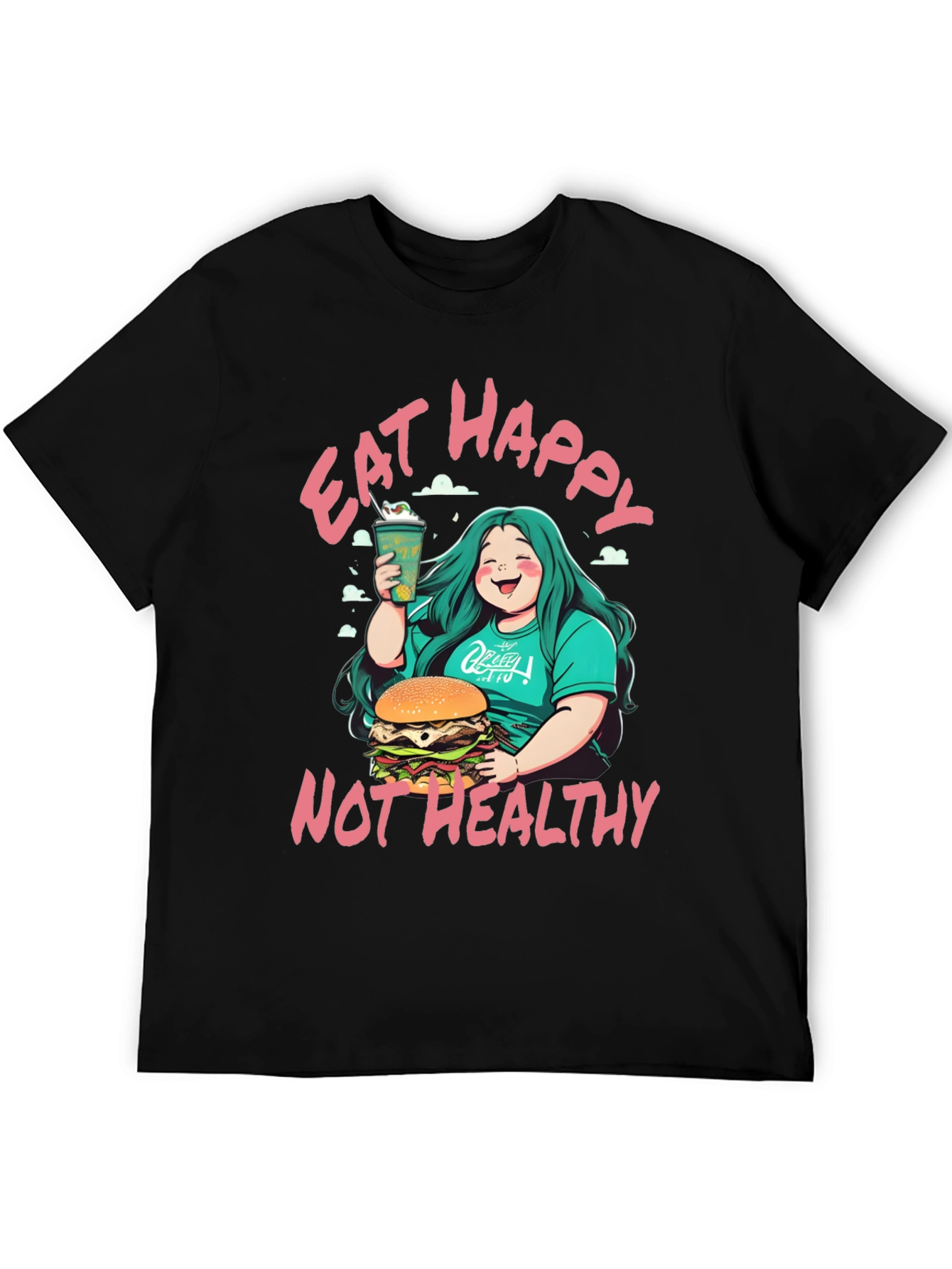 Eat Happy Not Healthy T-Shirt - Bold Graphic Tee