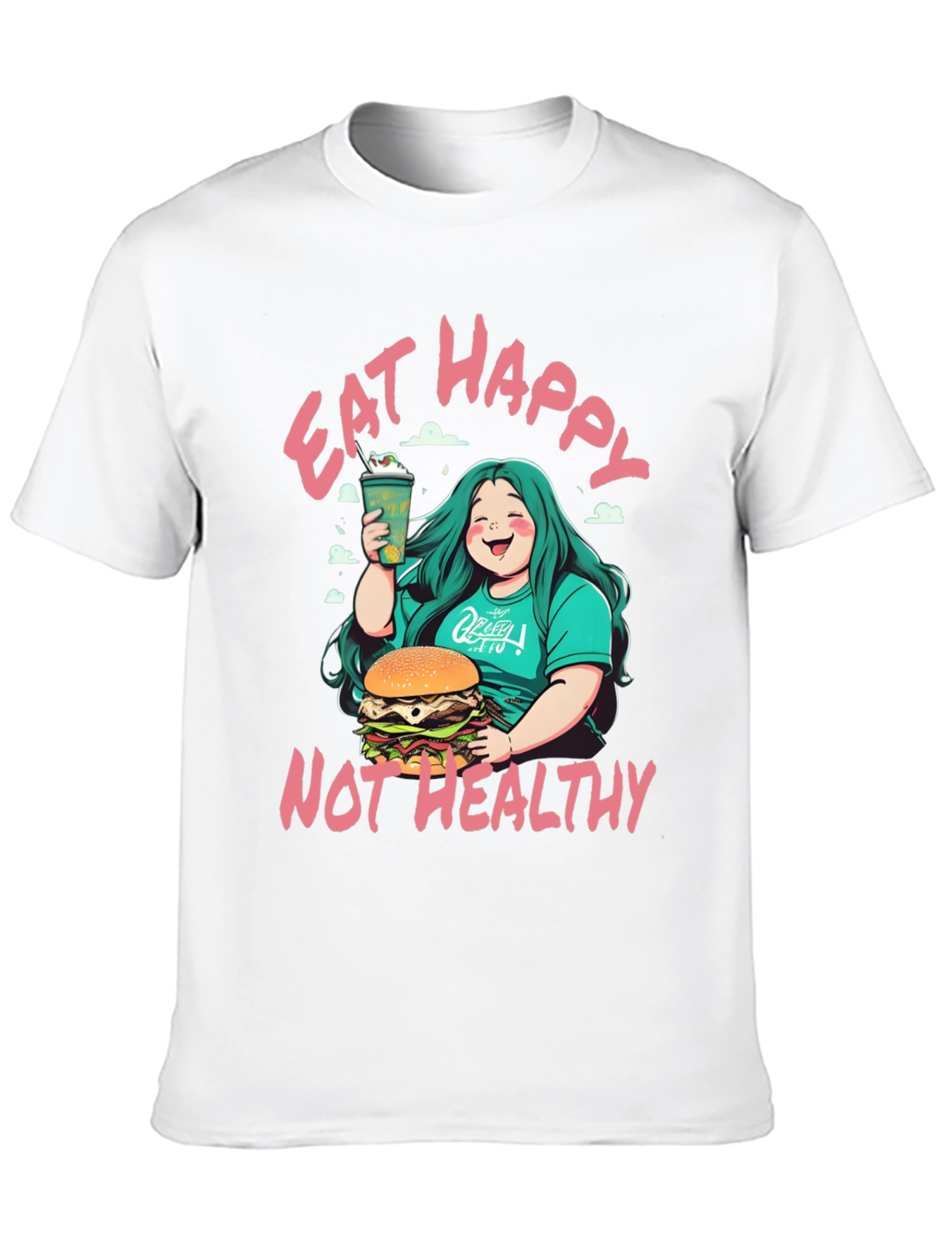 Eat Happy Not Healthy T-Shirt - Bold Graphic Tee