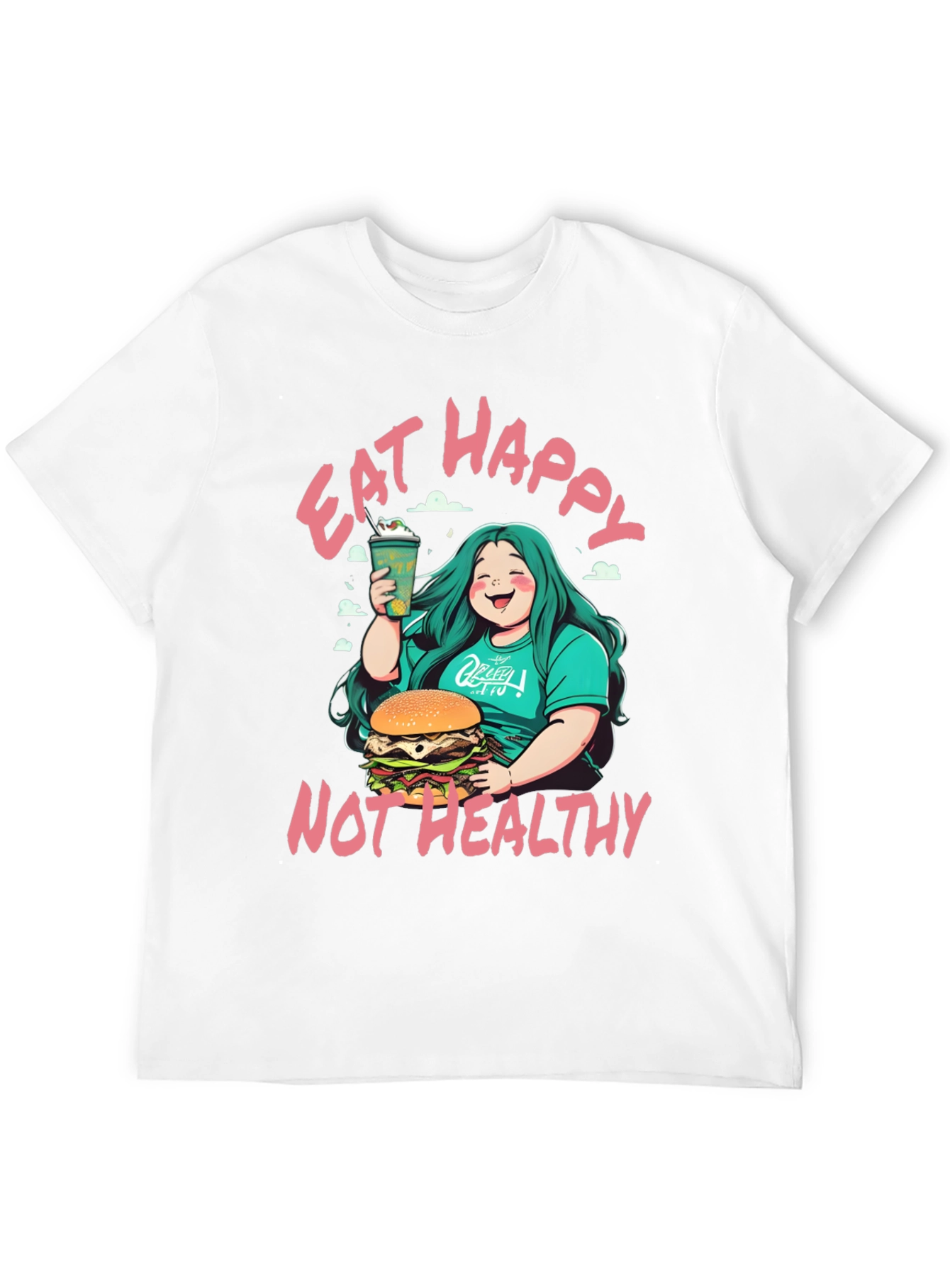Eat Happy Not Healthy T-Shirt - Bold Graphic Tee