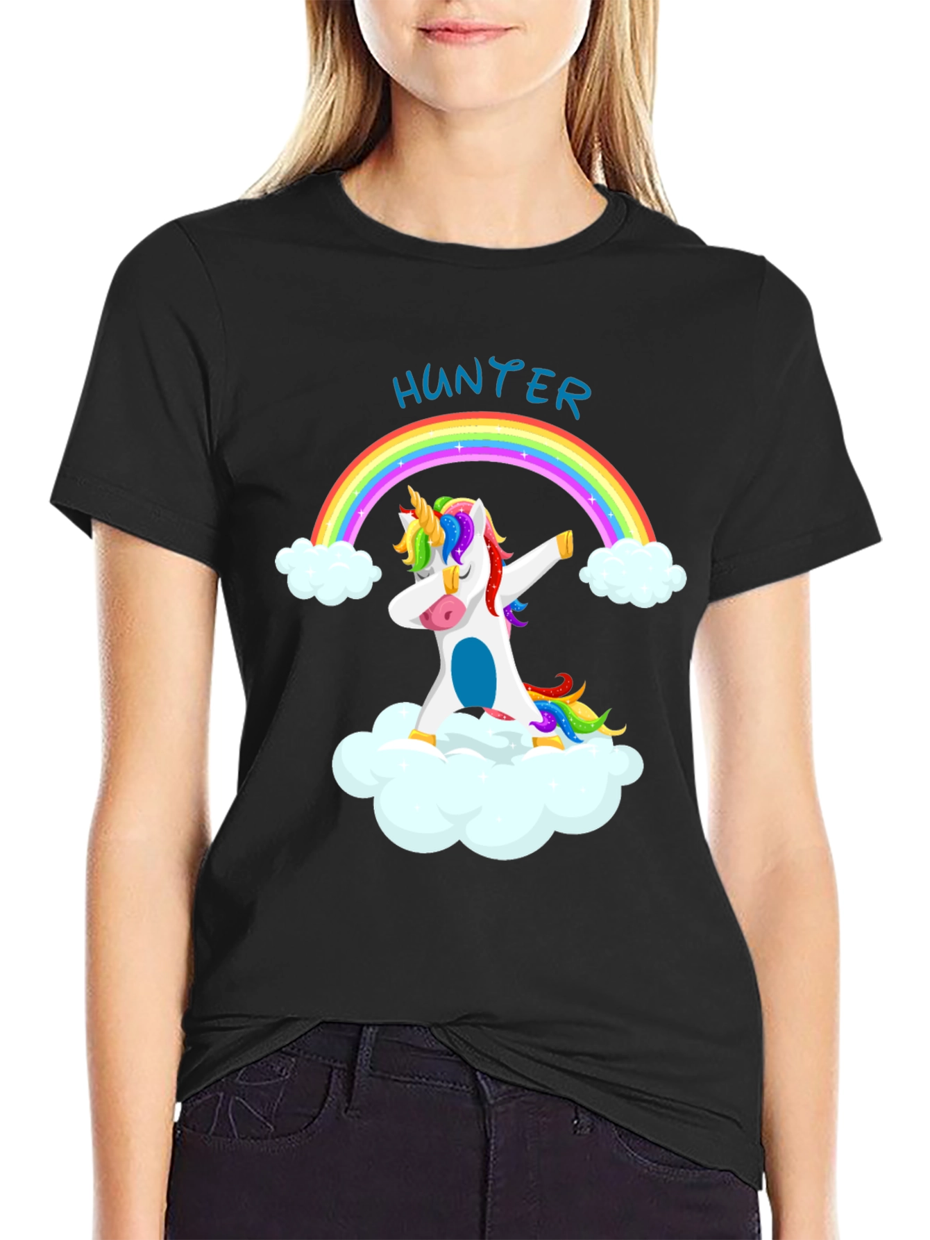 Hunter Unicorn Dabbing Rainbow T-Shirt