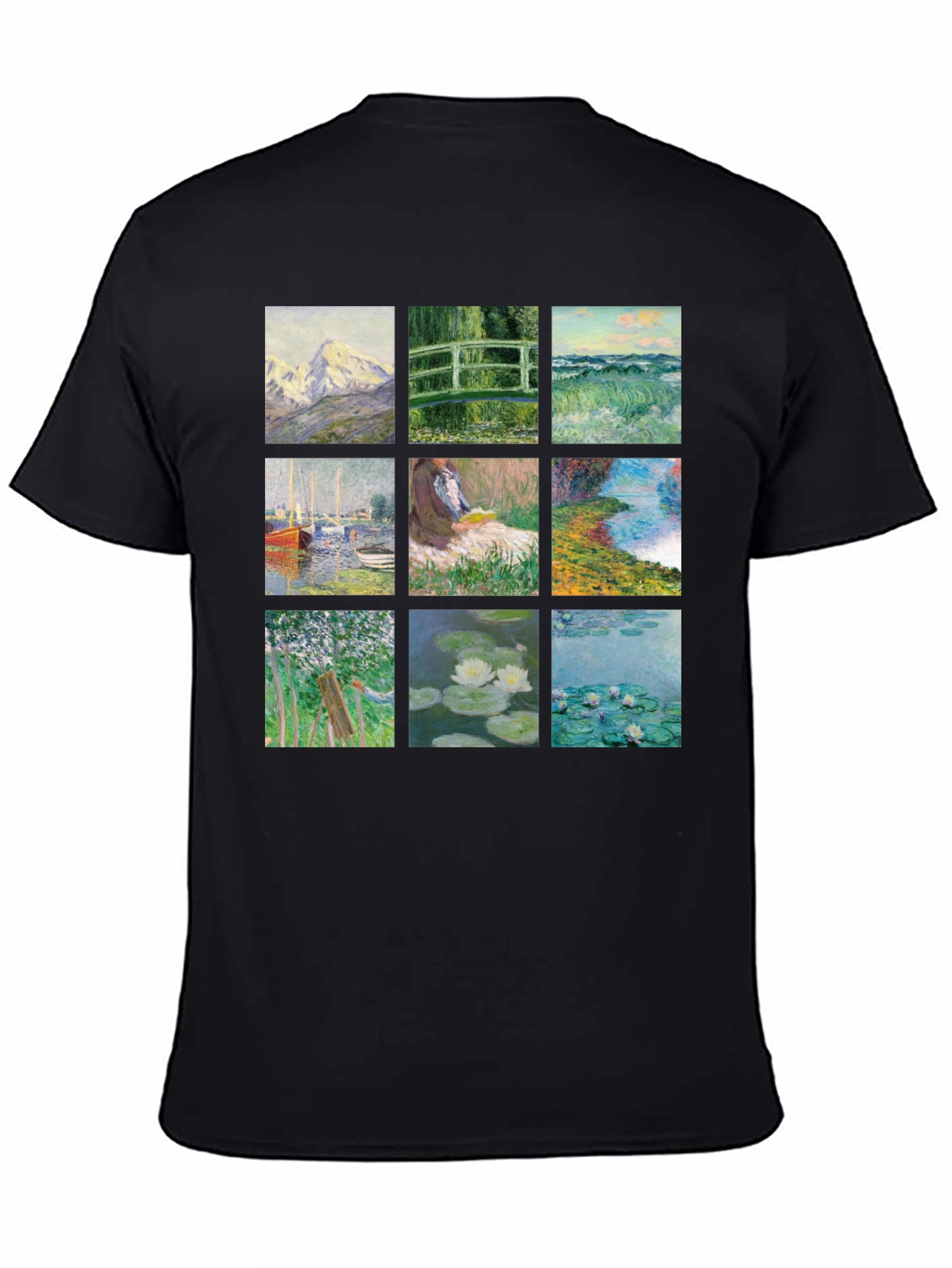 Monet Art T-Shirt - Black Graphic Tee