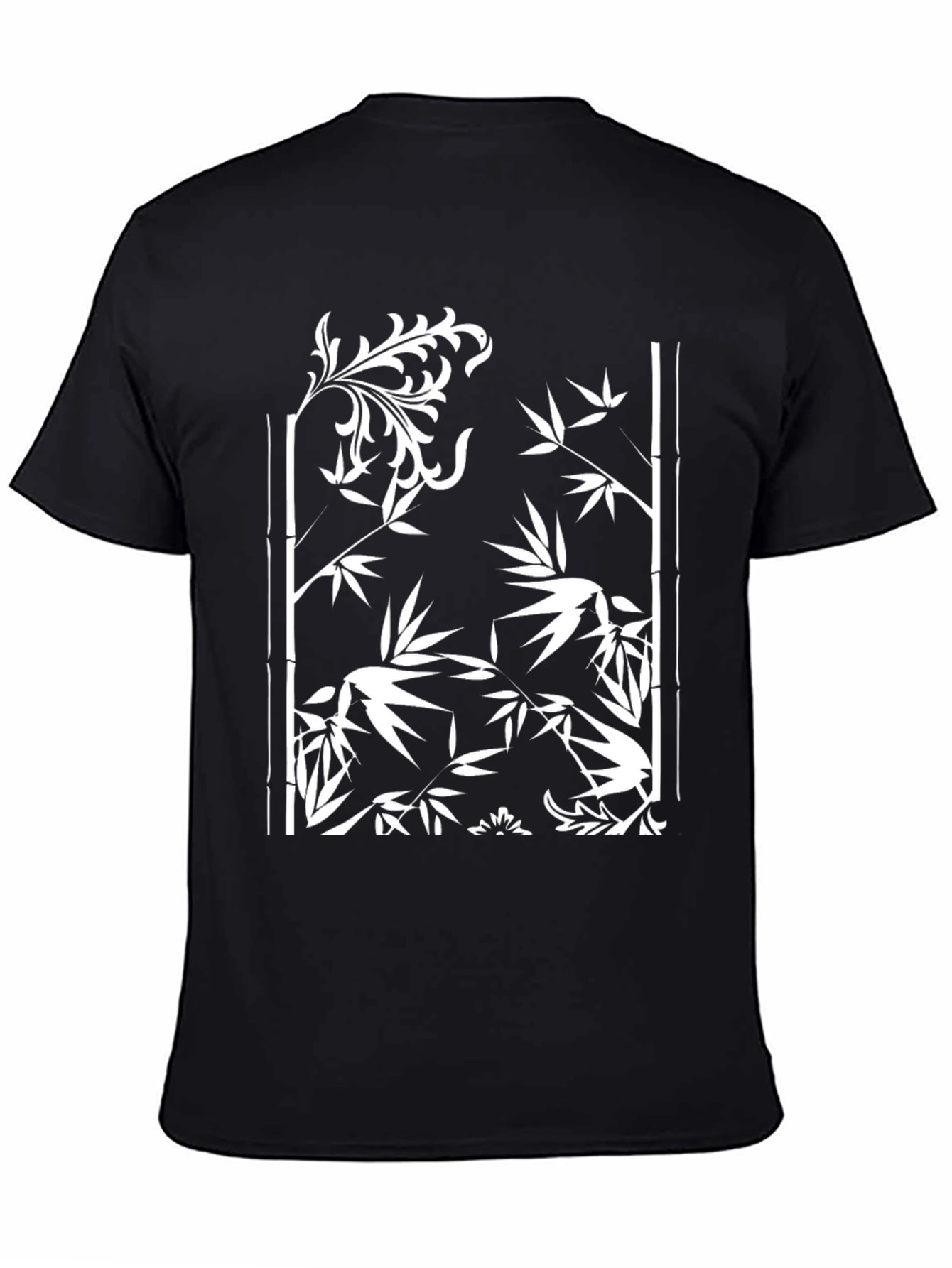Bamboo Design Black T-Shirt