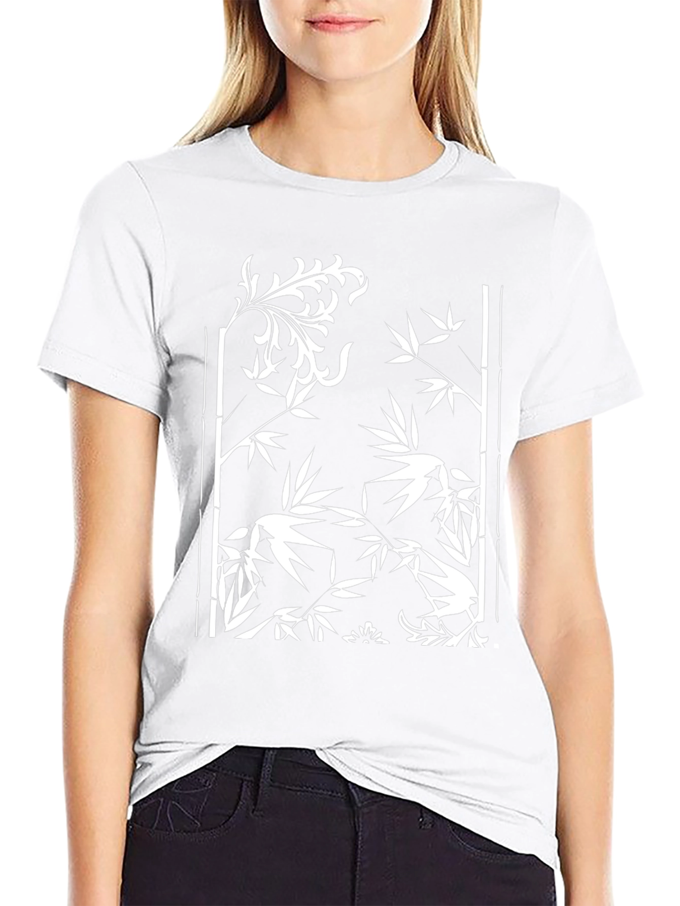 Bamboo Design Black T-Shirt
