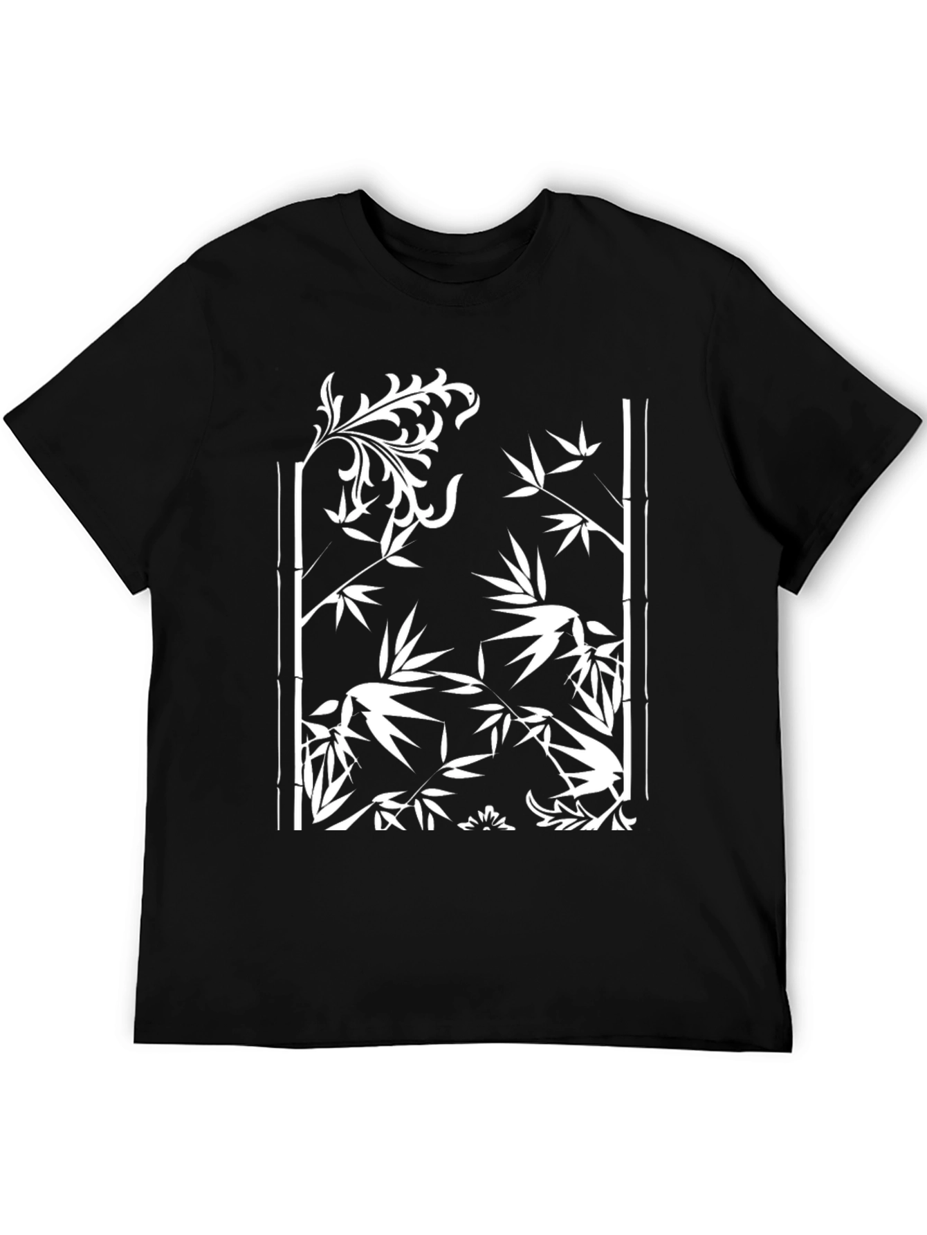 Bamboo Design Black T-Shirt