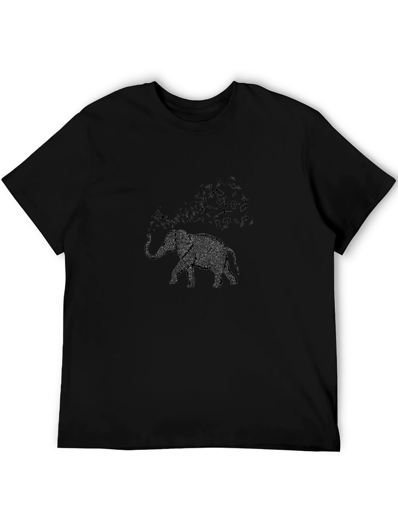 Elephant Dust Print Black T-Shirt