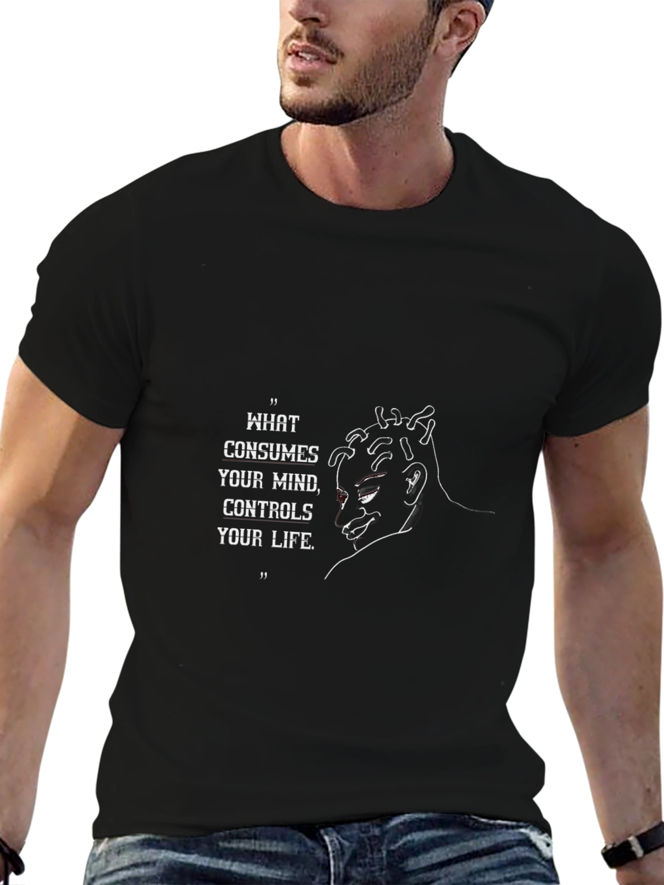 Mind Over Matter Tee - Motivational Quote Black T-Shirt