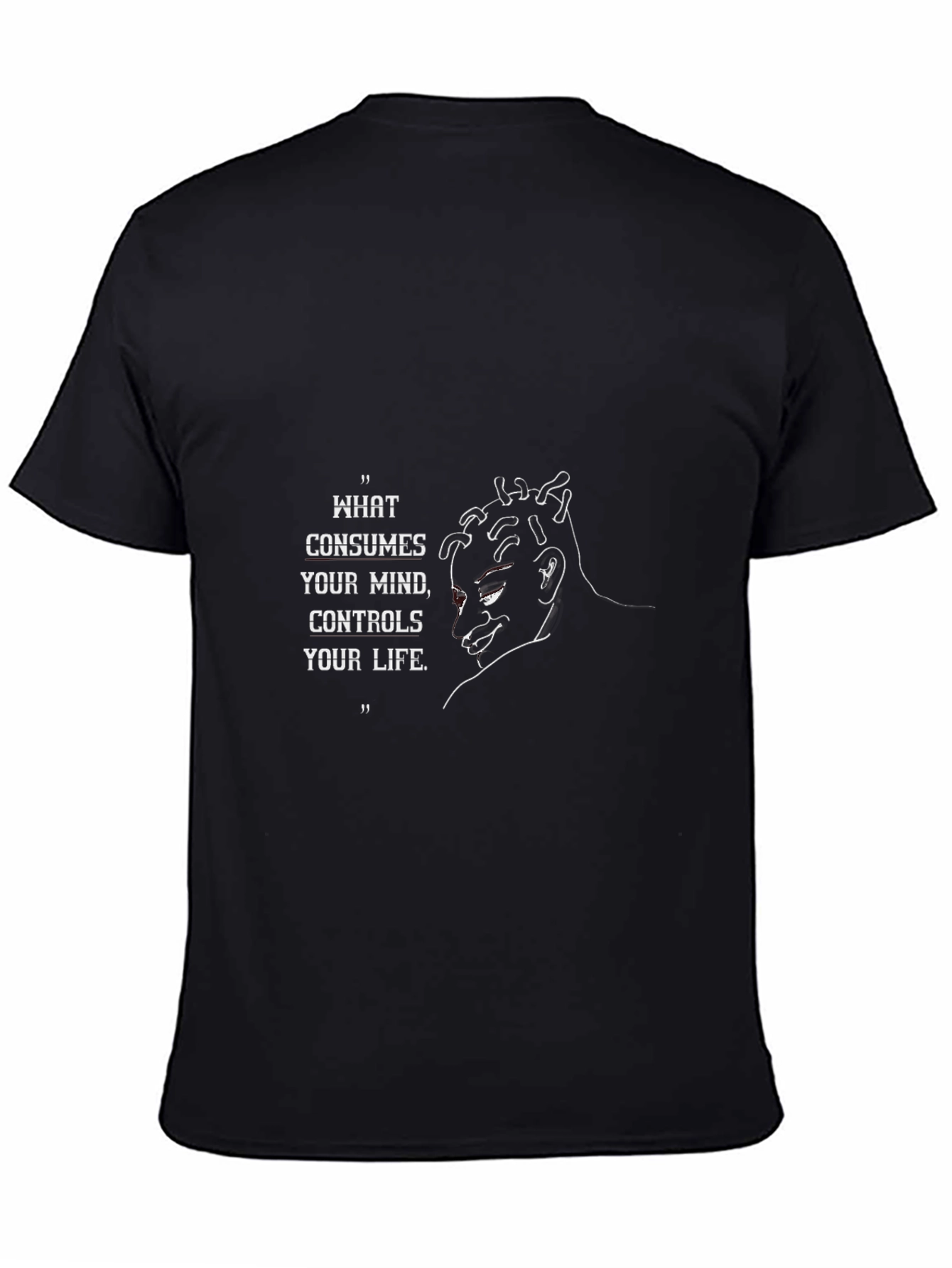 Mind Over Matter Tee - Motivational Quote Black T-Shirt