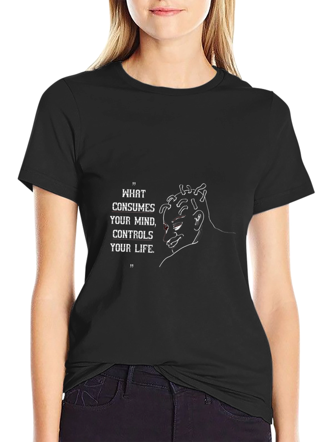 Mind Over Matter Tee - Motivational Quote Black T-Shirt