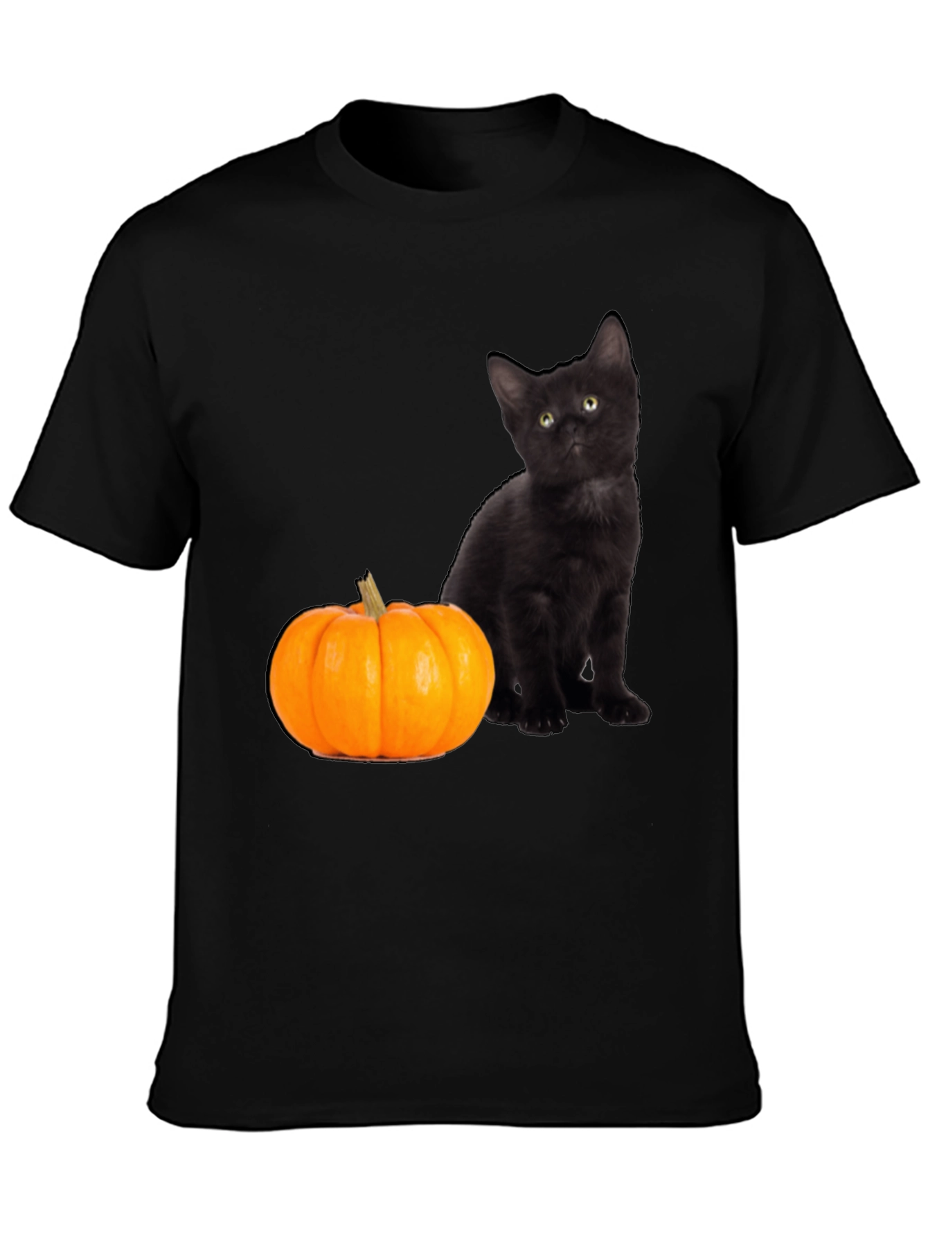 Black Cat & Pumpkin Halloween T-Shirt