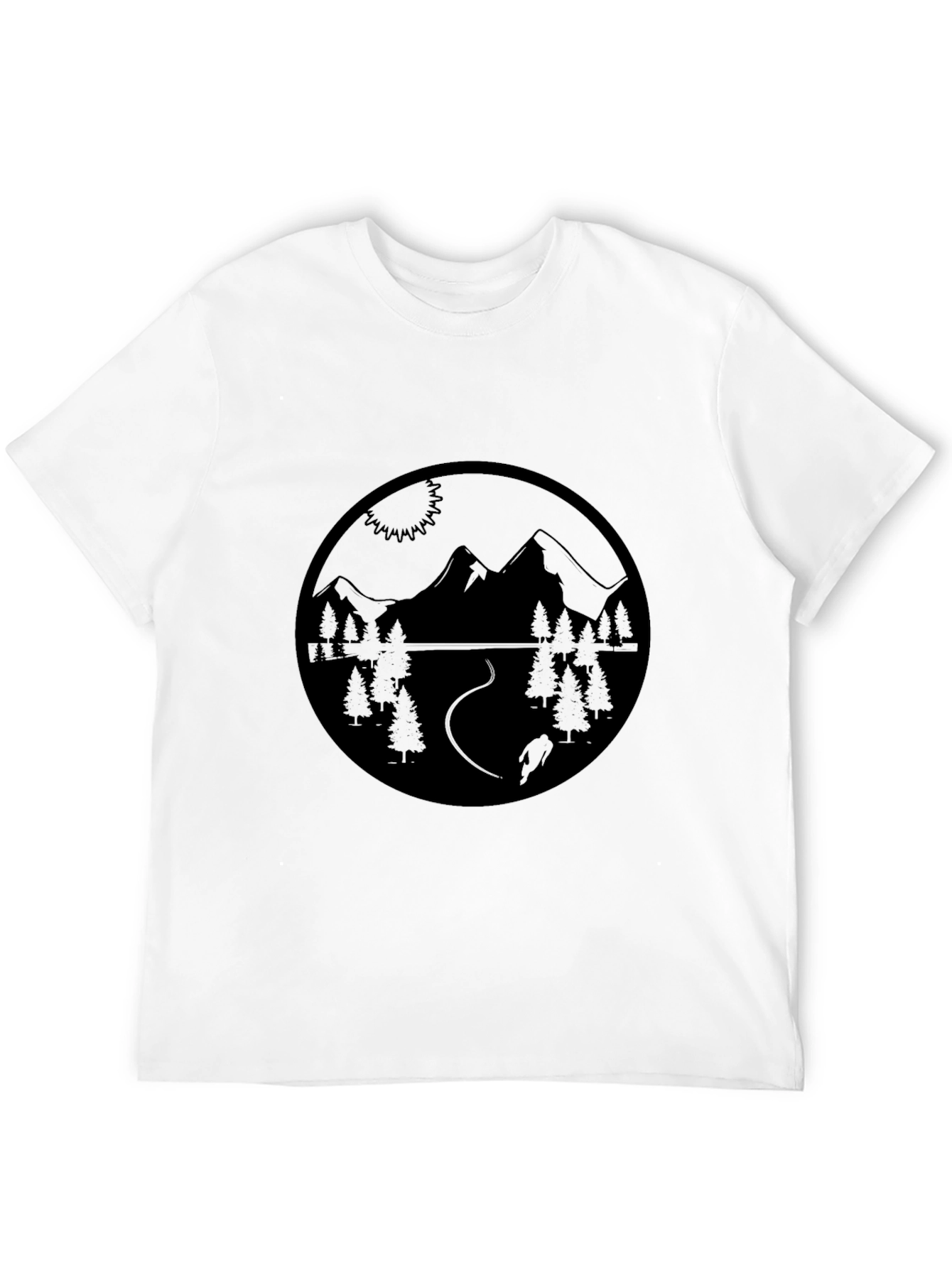 Mountain Biking Scene Black Graphic Tee