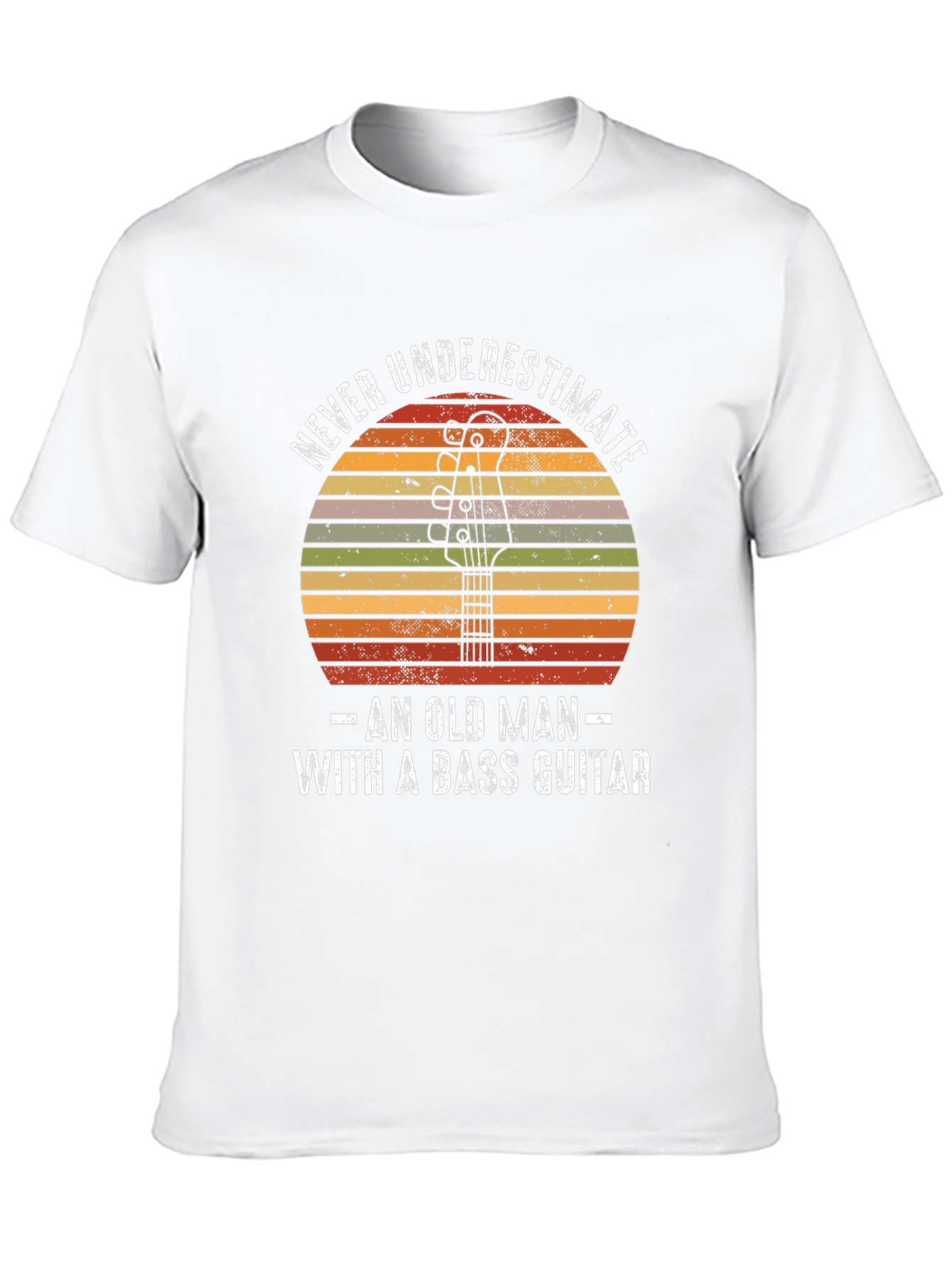 Never Underestimate Bass Guitar Old Man T-Shirt
