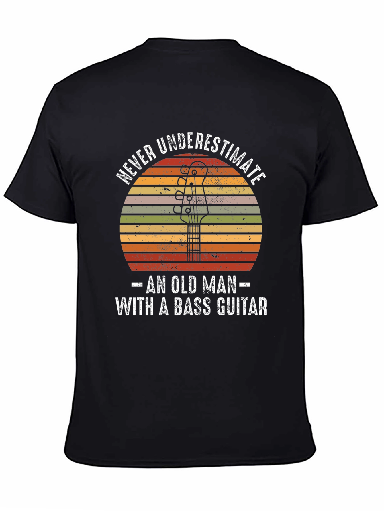 Never Underestimate Bass Guitar Old Man T-Shirt