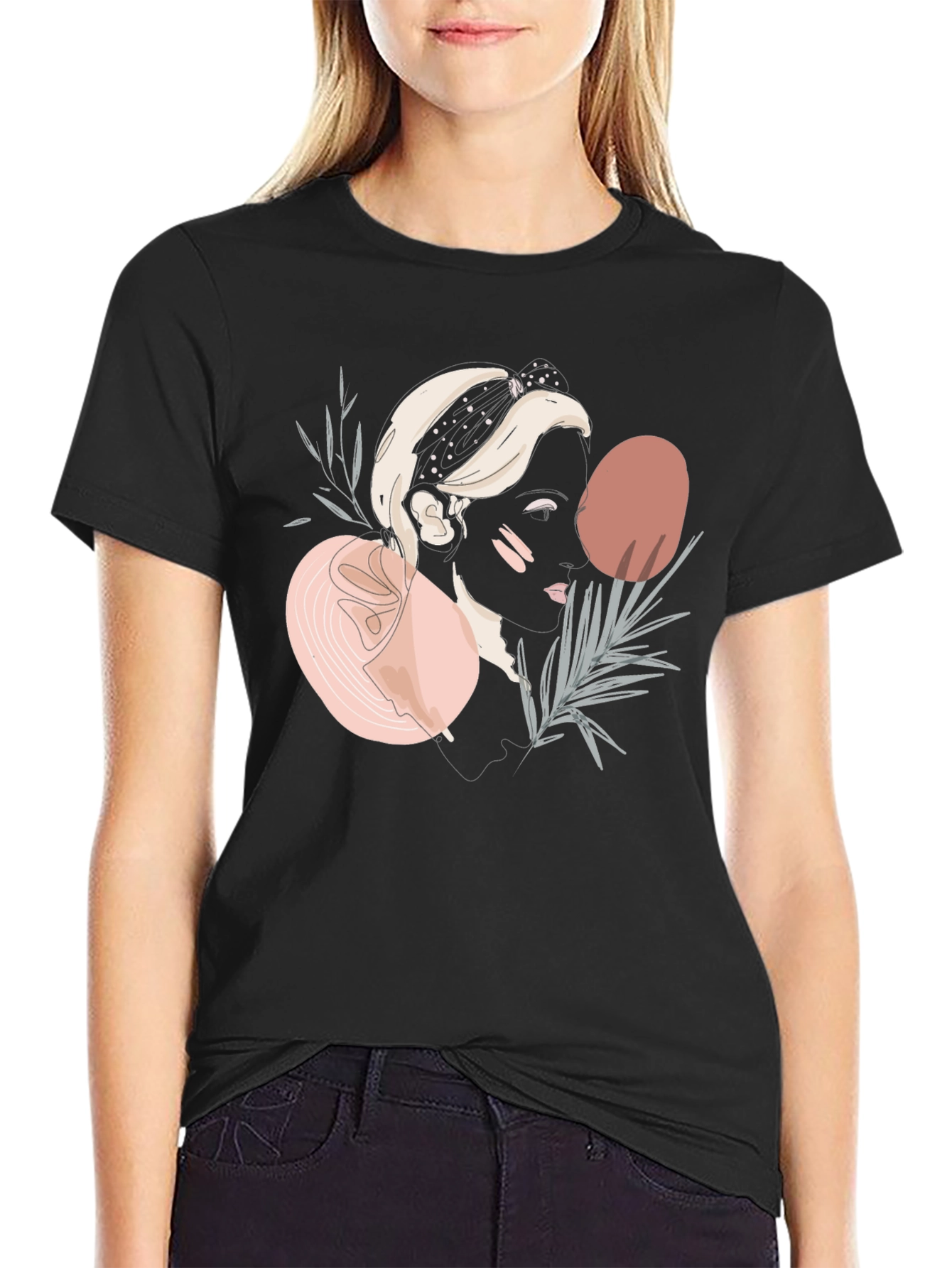 Abstract Woman Graphic Tee - Modern Art T-Shirt