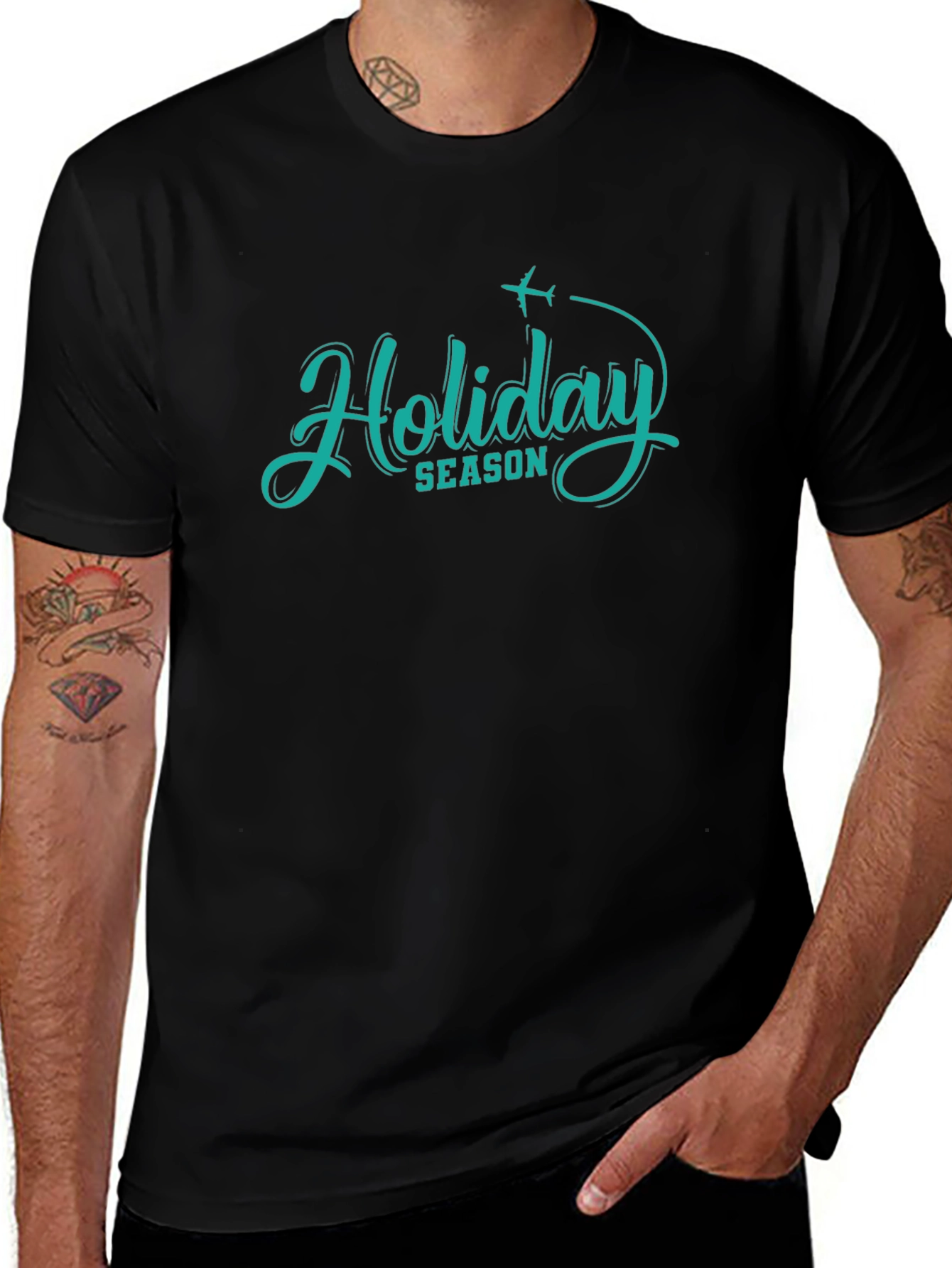 Holiday Season Graphic T-Shirt Black